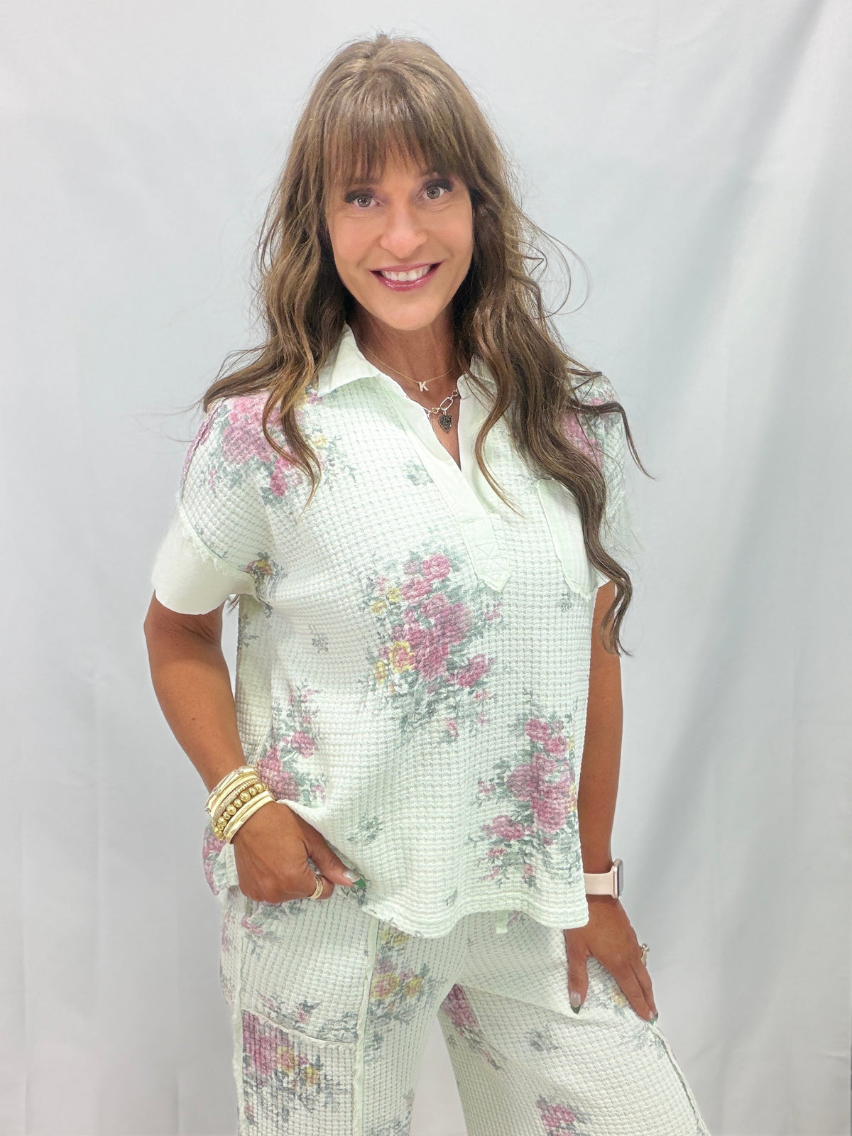Soft Bloom Waffle Knit Top in 2 Colors