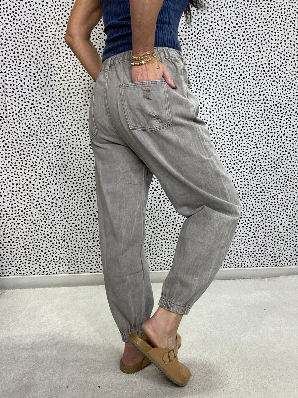 POL Check The Beat Distressed Jogger Pants In 3 Colors