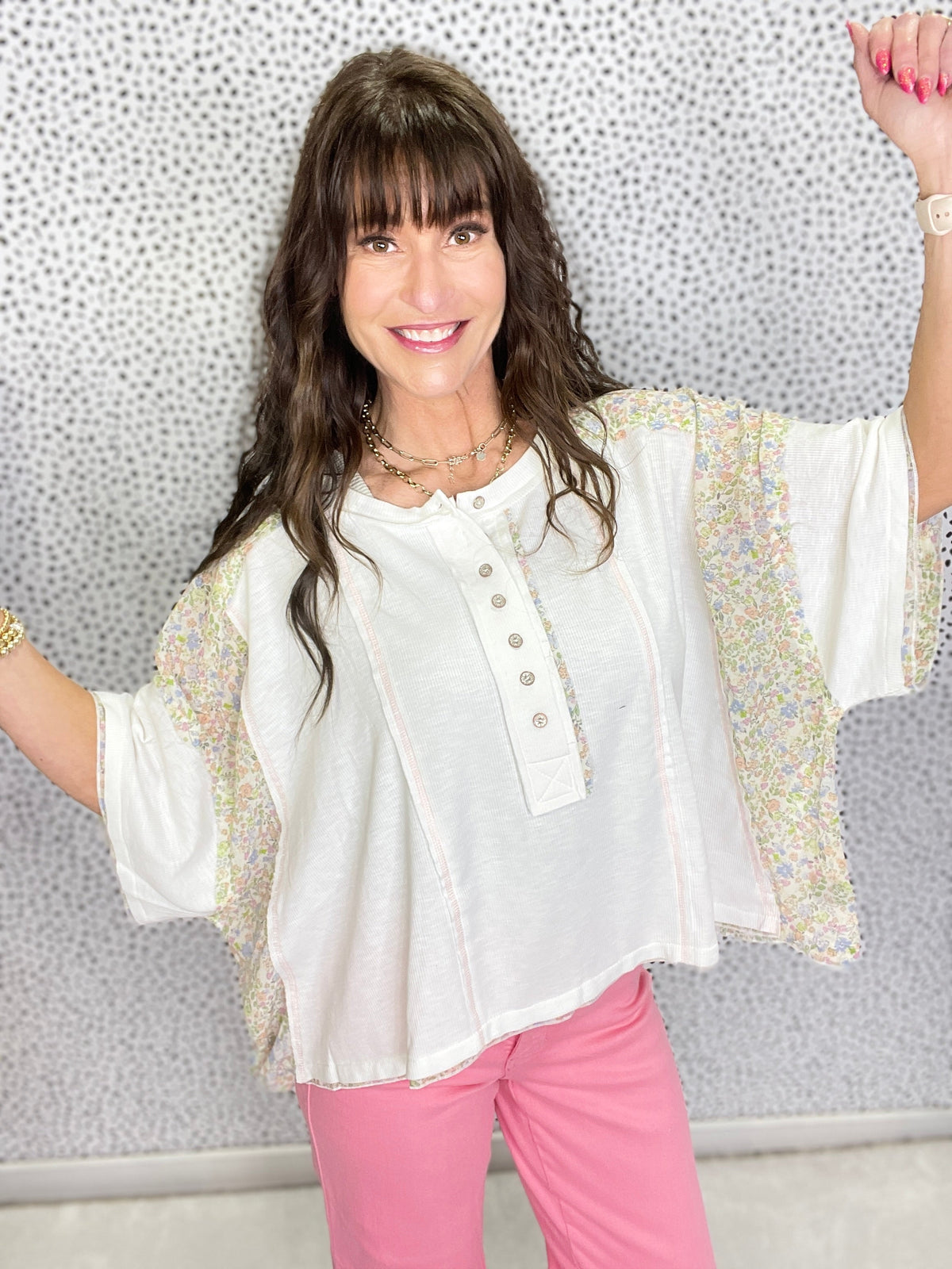 POL Stepping Out WIth The Girls Floral Print Patch Top In 3 Colors