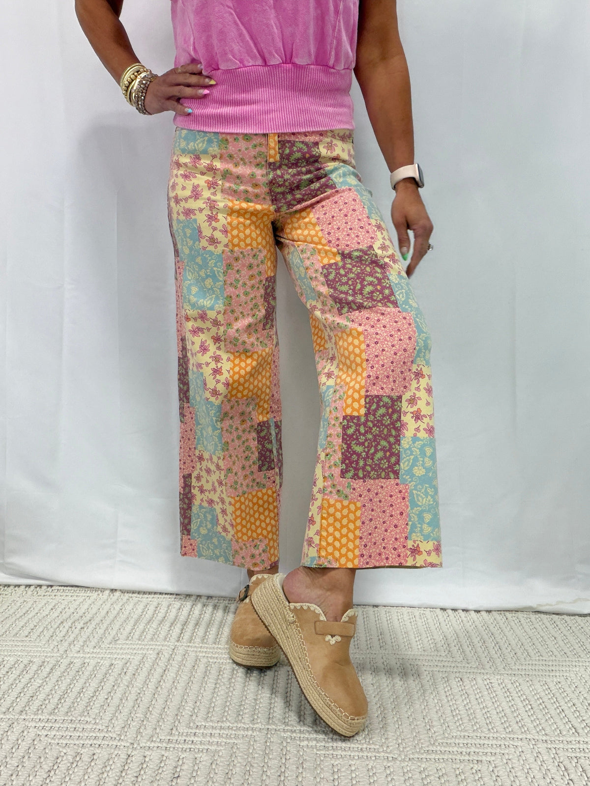 Of Sound Mind Patchwork Twill Pants In Denim
