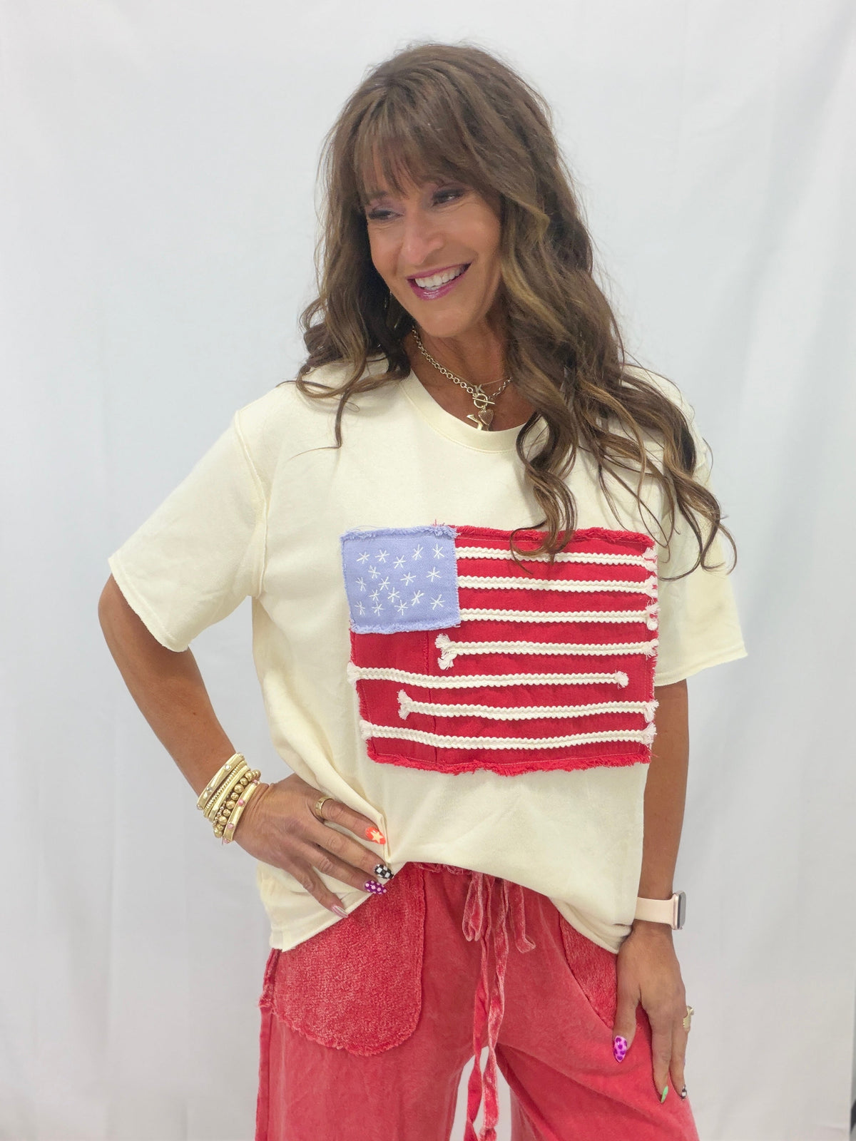 Star-Spangled Cutie Easy Fit Top in 2 Colors