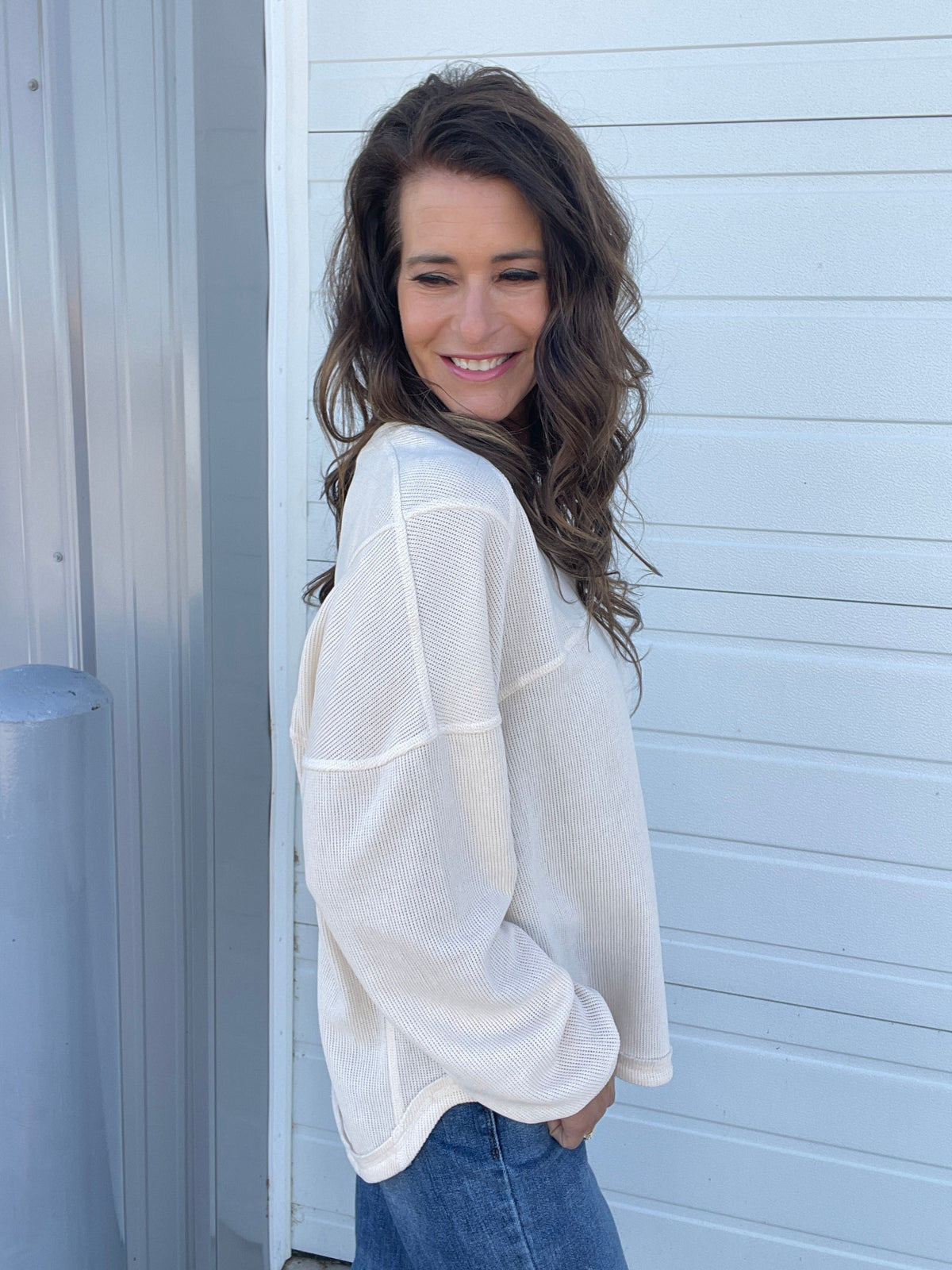 Stick Season Long Sleeve Soft Knit Top In 2 Colors