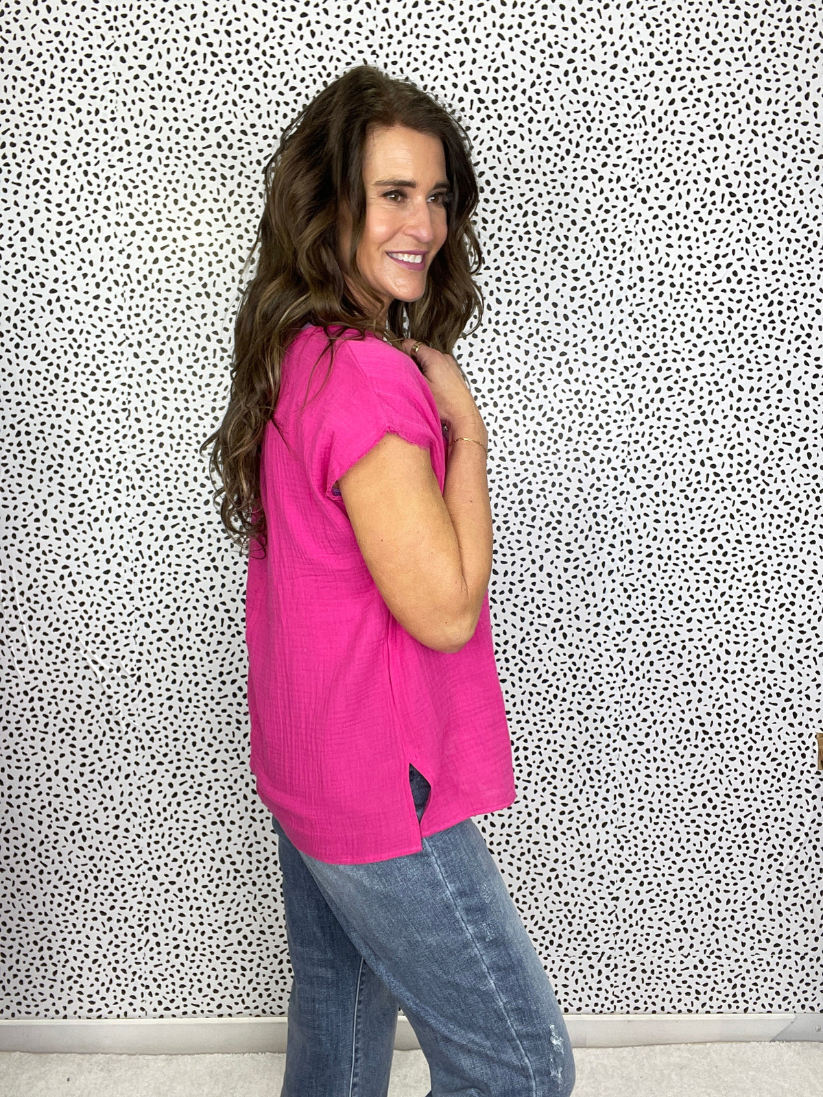 Gauze Easy Breezy Top In Mocha, Aqua, Pink, Sage