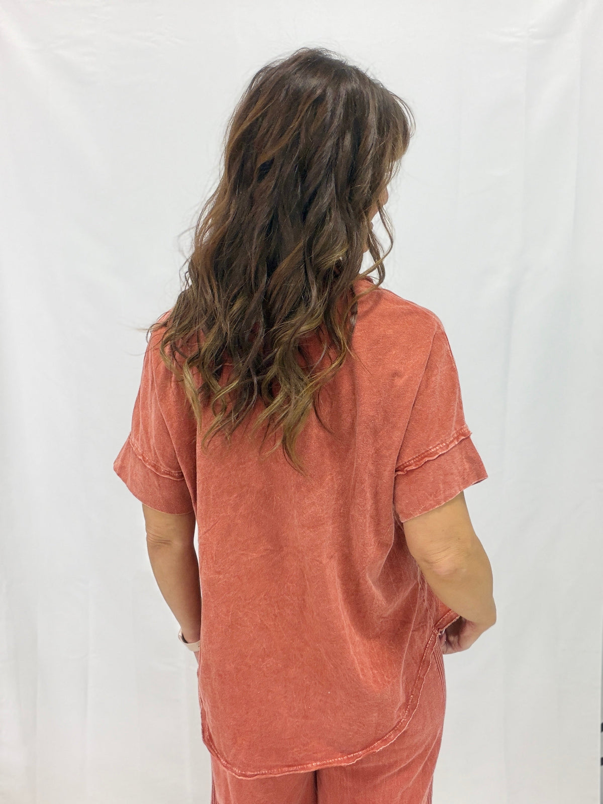 Stonewash Relaxed Collared Pocket Top in 4 Colors