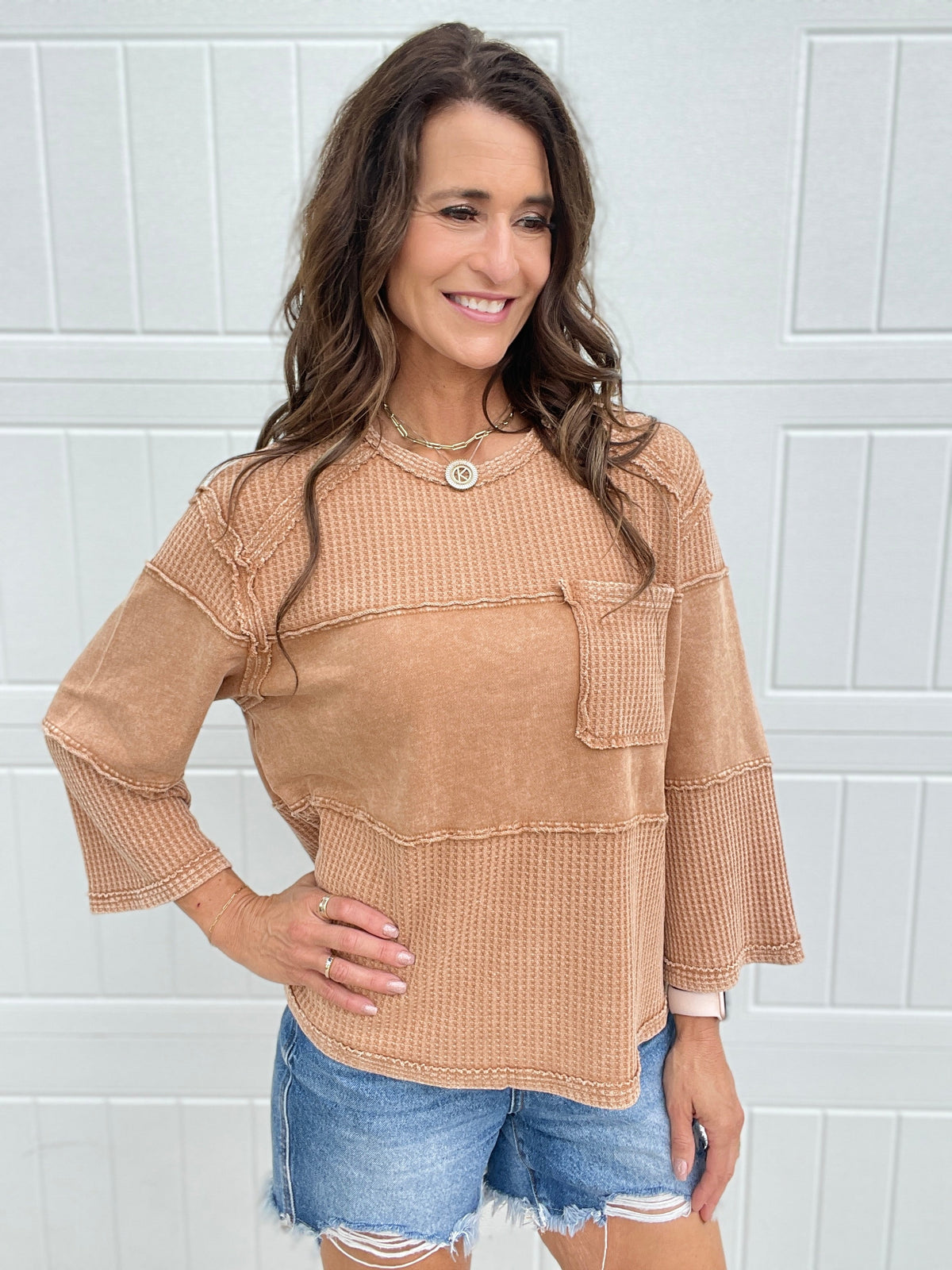 Something To Say Cotton Thermal Knit Top In 5 Colors *Final Sale*