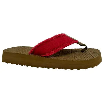 GJazz Red Twill Flip Flops