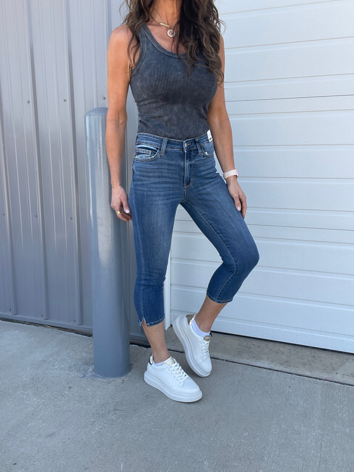 Judy Blue Ivey Side Slit Capri Jeans 113