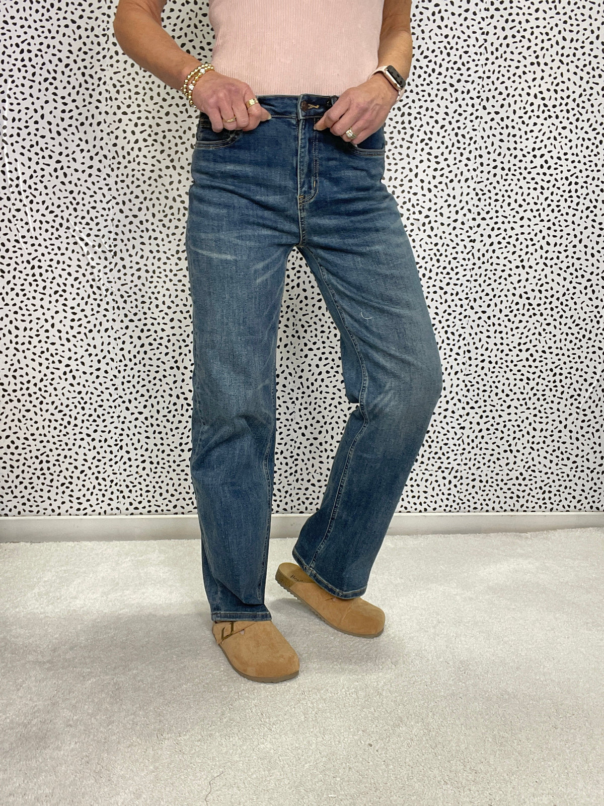 Mica Alexa Super High Straight Leg Loose Fit Jeans 214 In Blue