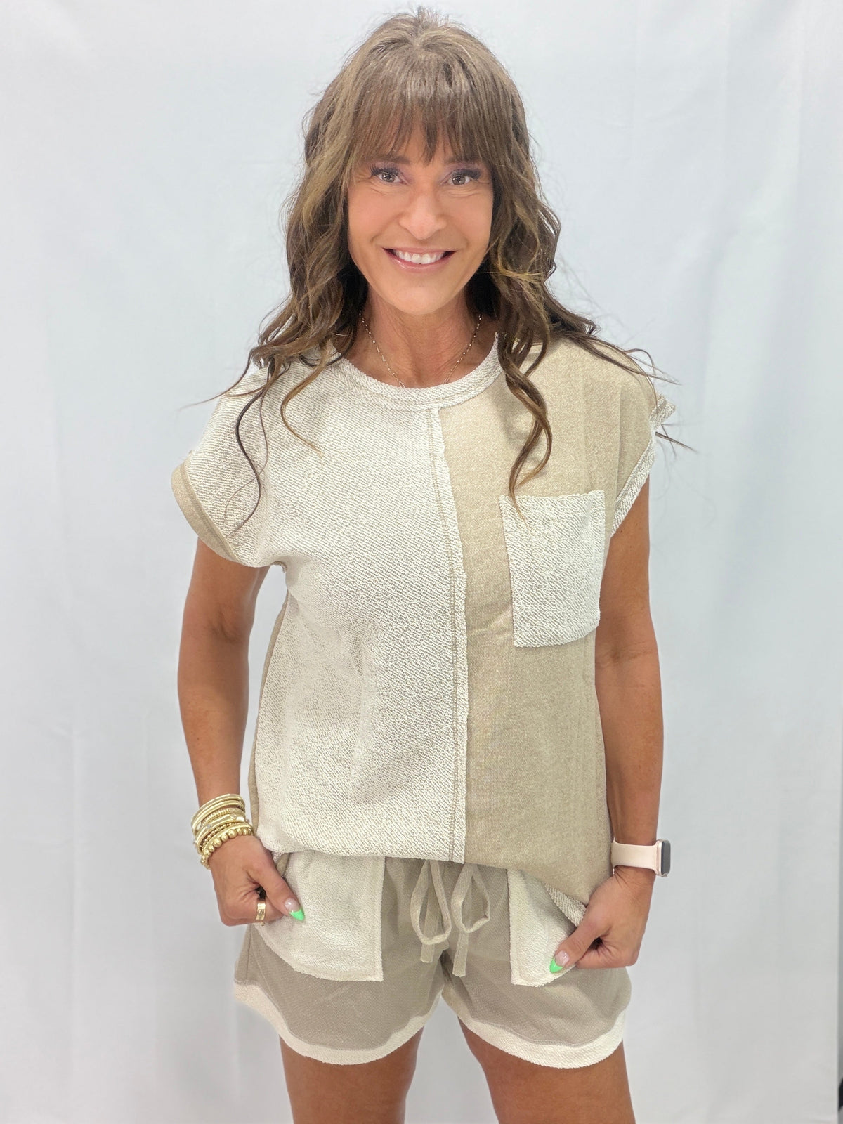 Sweetest Sentiment Reverse Contrast Pocket Top In 3 Colors