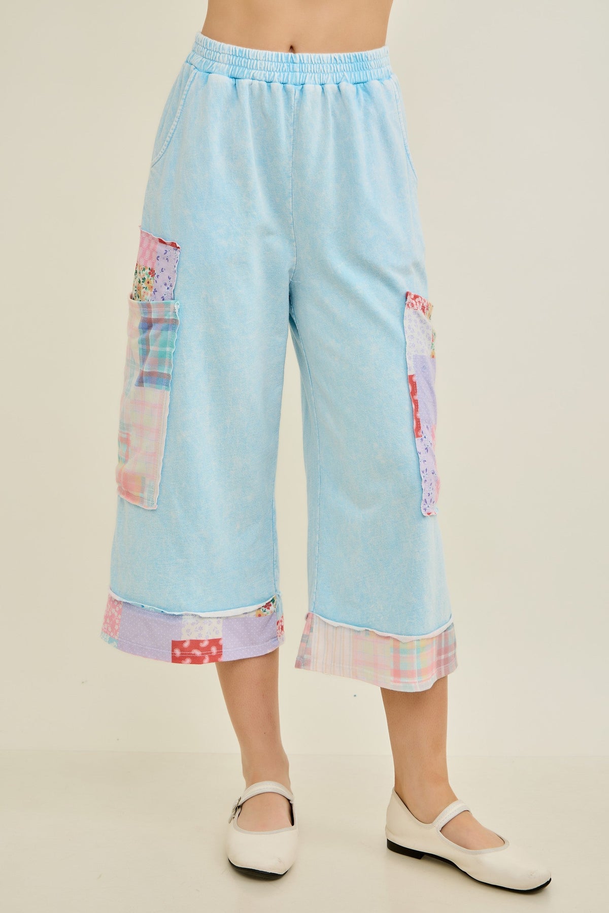Patchwork Dreams Mineral Washed Pants In 3 Colors