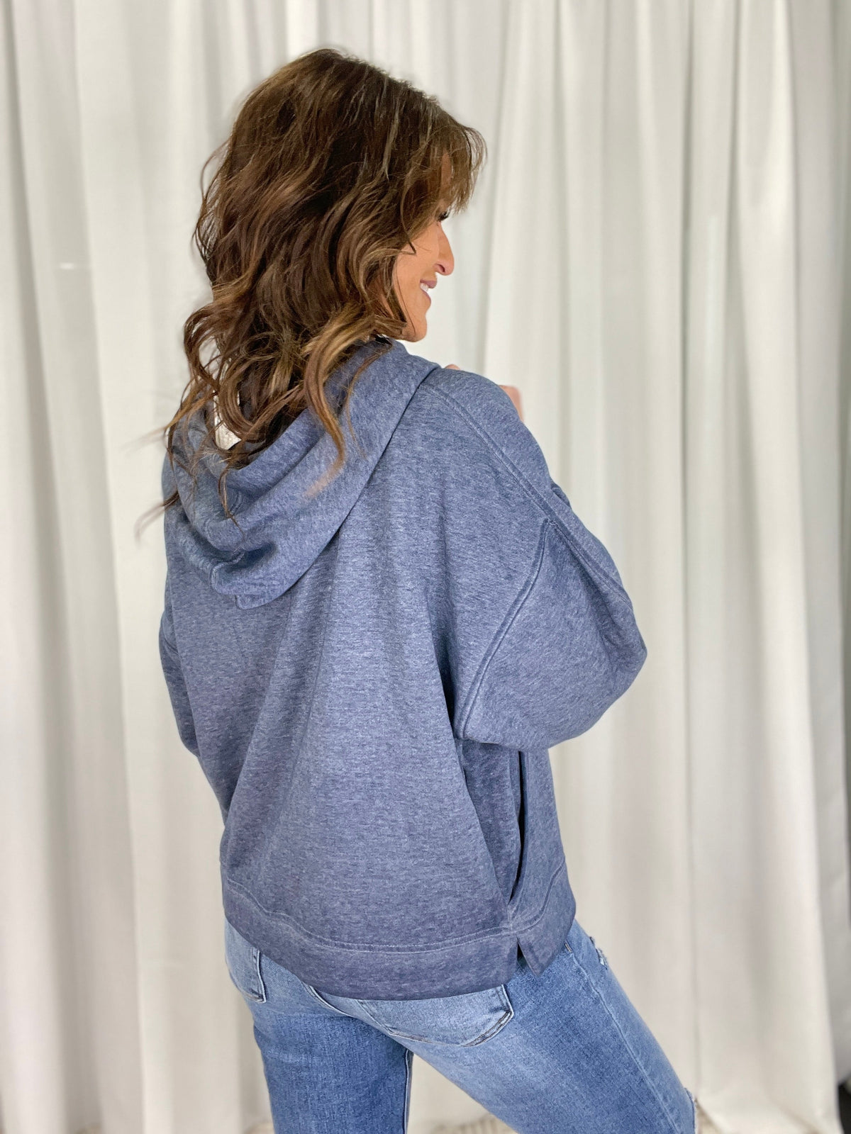 See You Soon Drift Burnout Fleece Hoodie In Blue *Final Sale*