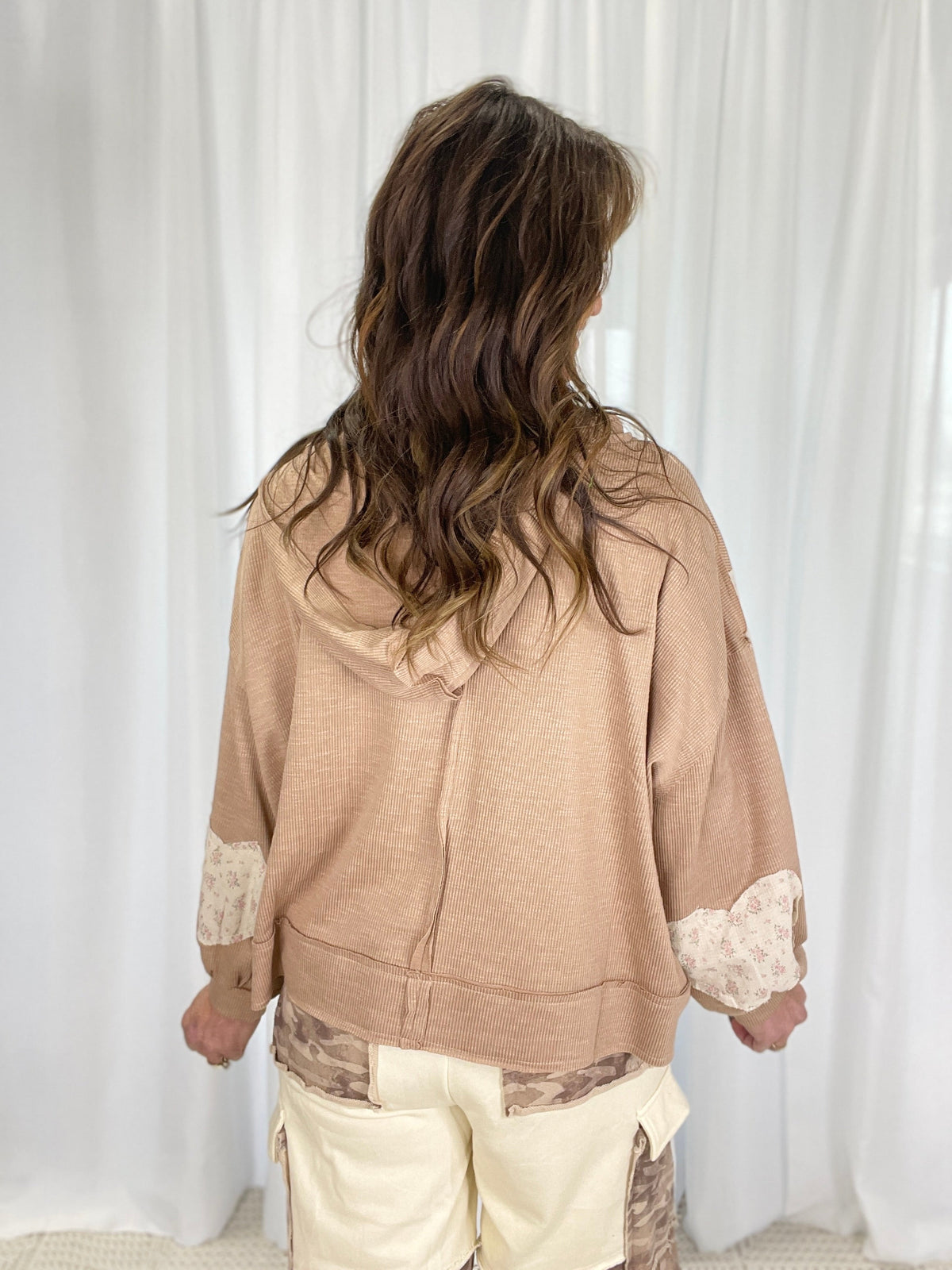 POL Peaceful Journey Long Sleeve Knit Hoodie Top In 3 Colors: Cream, Mocha, Pink *Final Sale*