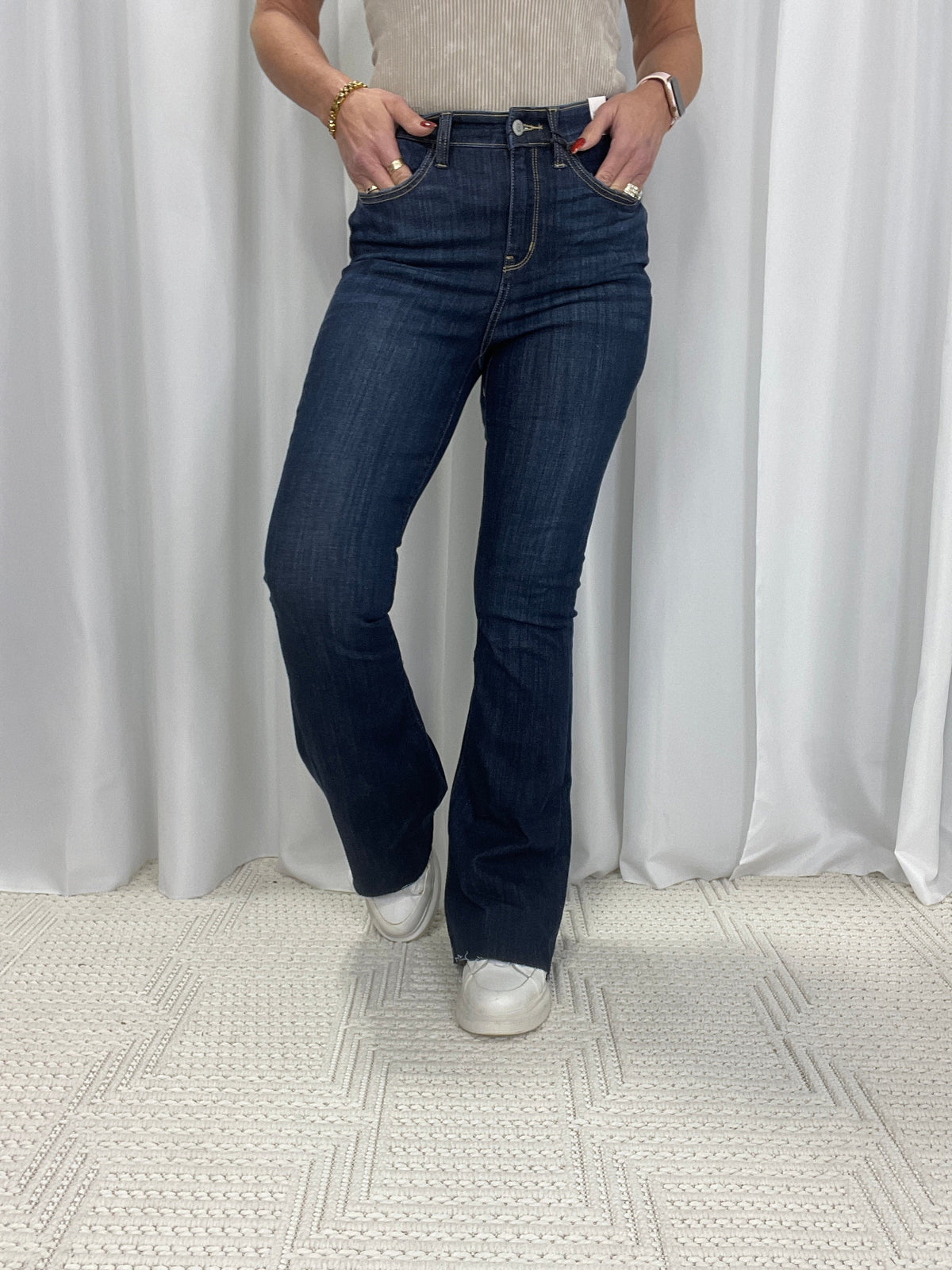 Judy Blue Jeanna High Rise Raw Hem Flare 343 *Final Sale*