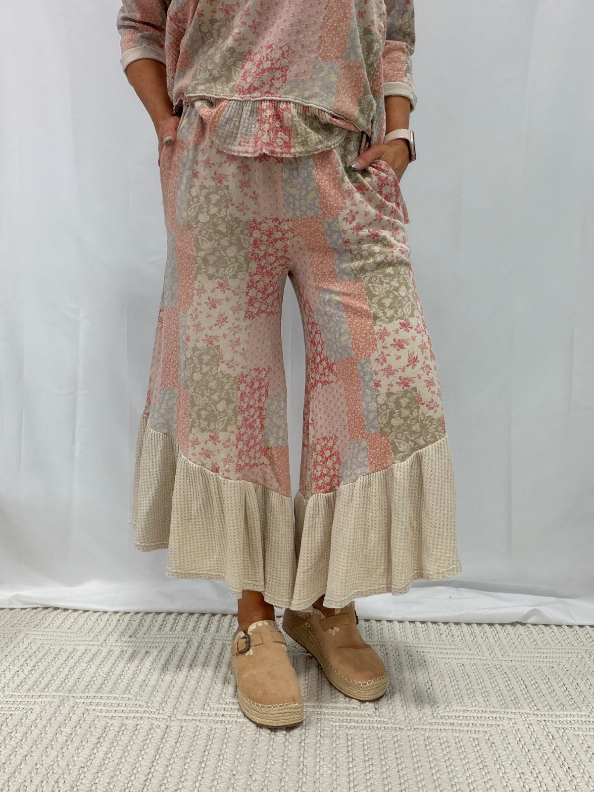 I Run Away Patchwork Print Pants In 3 Colors
