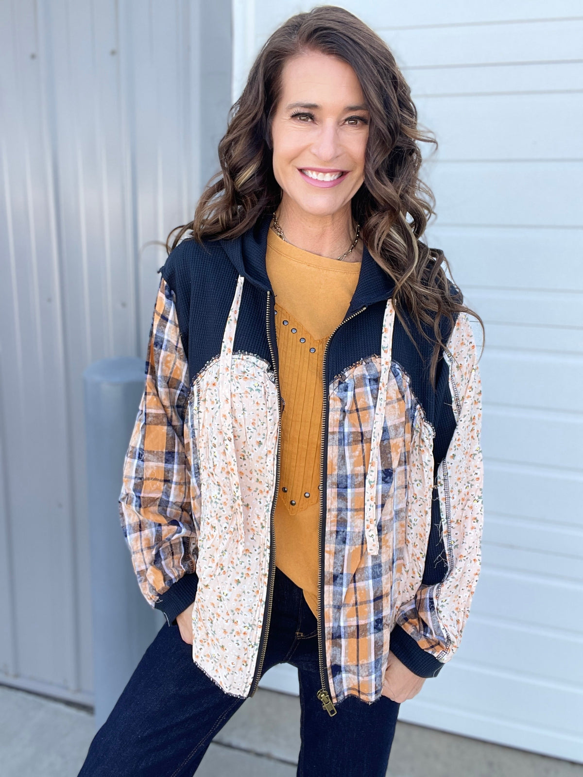 Pol Love And Beauty Long Sleeve Zip Up Shirt Jacket In 3 Colors
