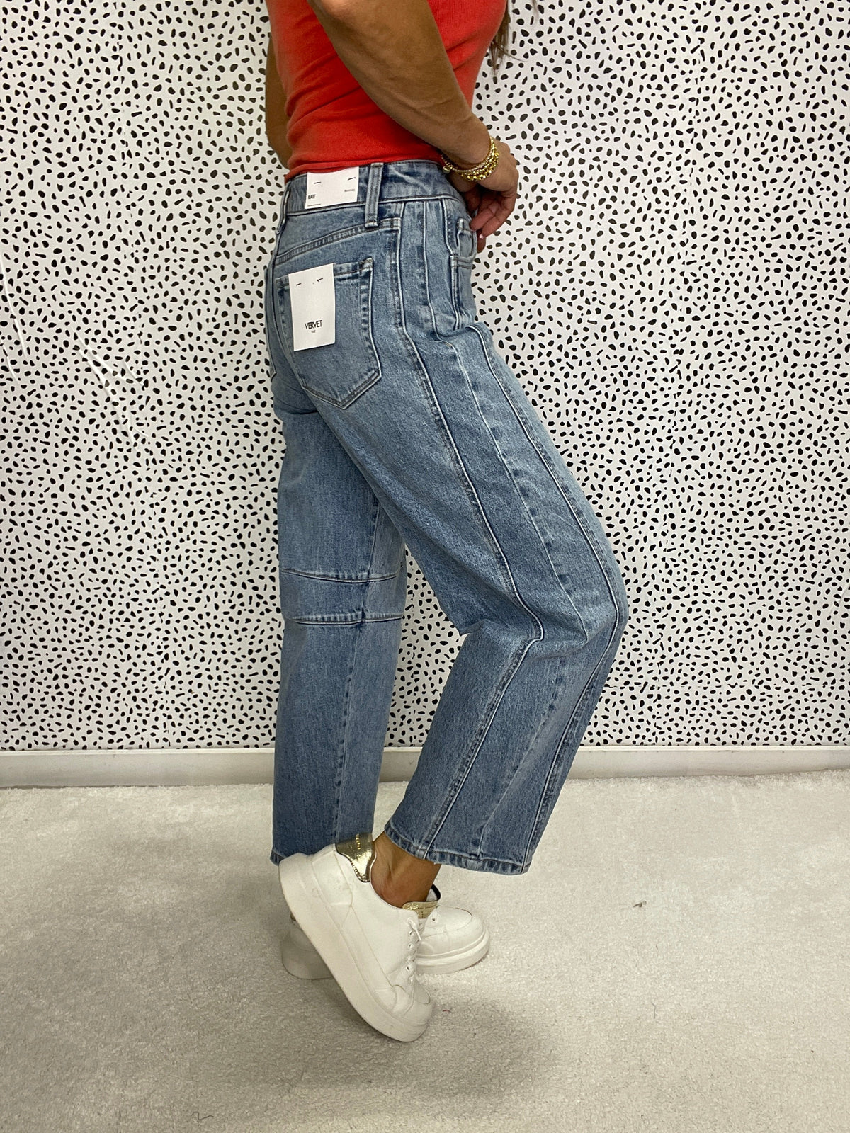 Vervet Val High Rise Barrel Leg Jeans 514 In Tingle