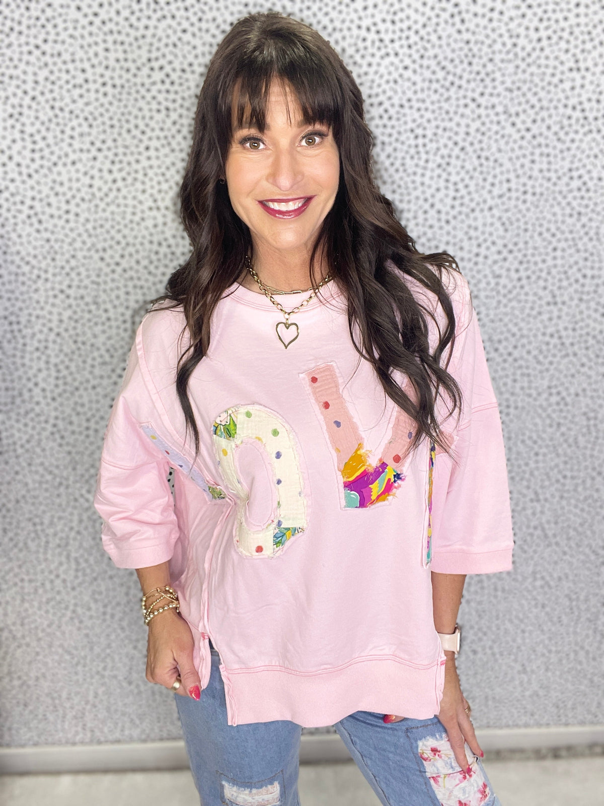 Love All Around Love Patch Terry Knit Pullover In 6 Colors