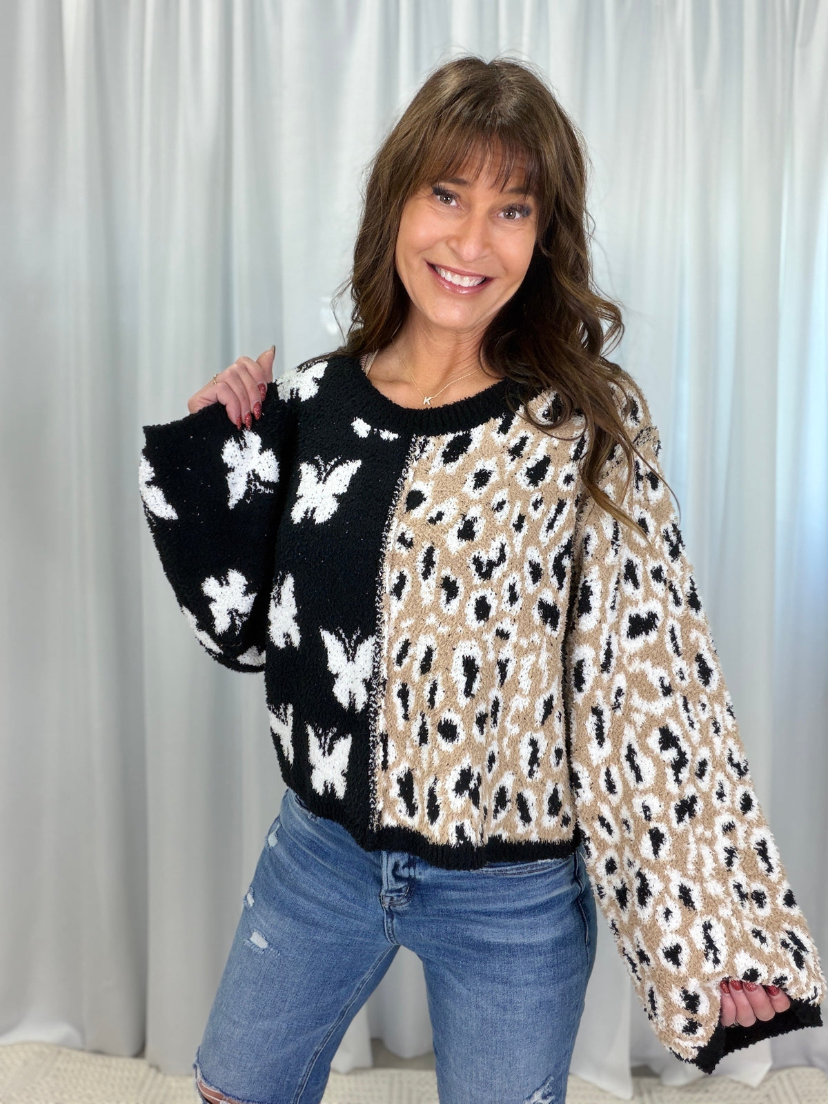 POL Wildly Sweet Long Sleeve Sweater In Black *Final Sale*