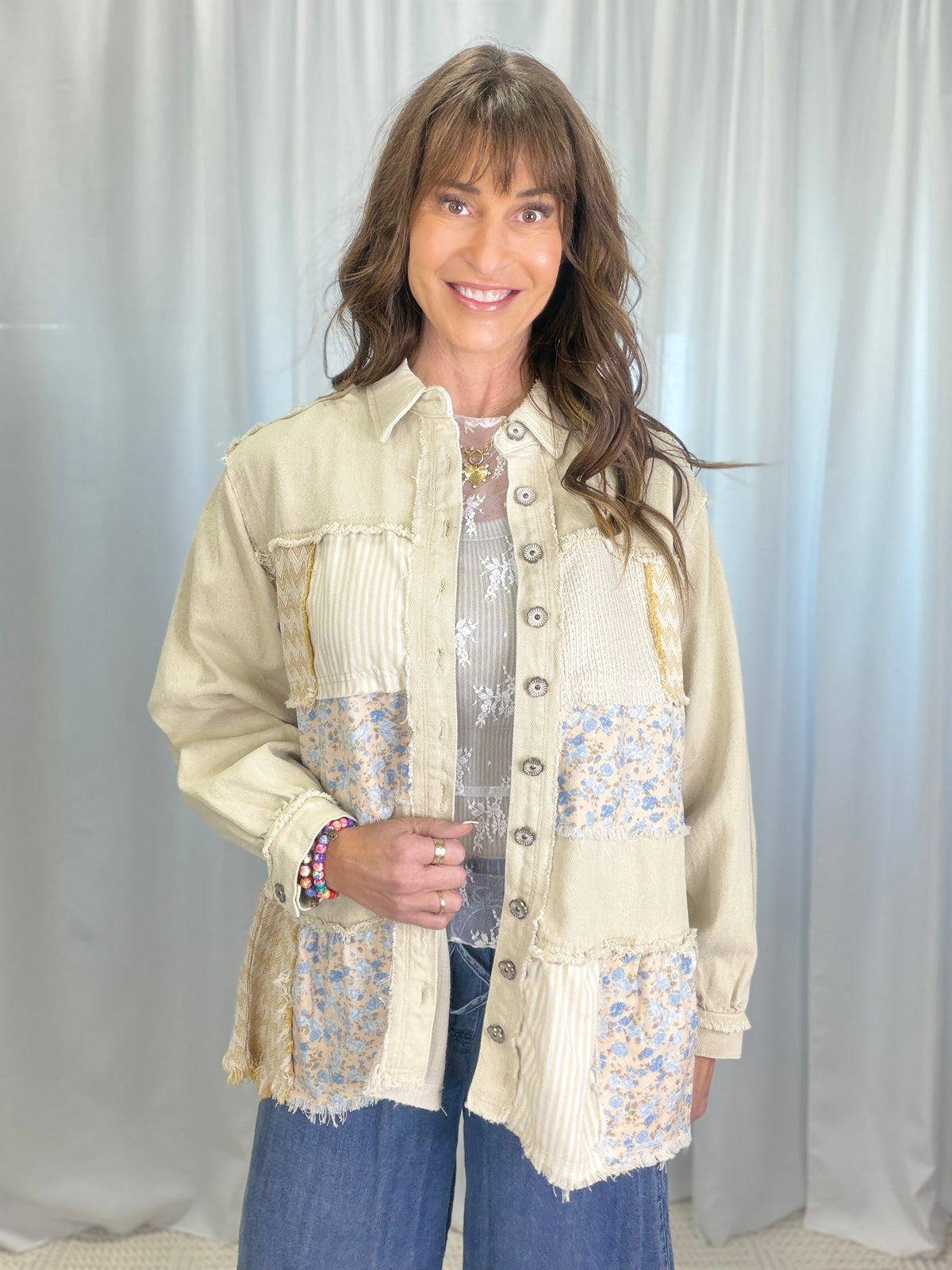 POL The Time Is Now Mixed Print Shirt Jacket In 5 Colors *Final Sale*