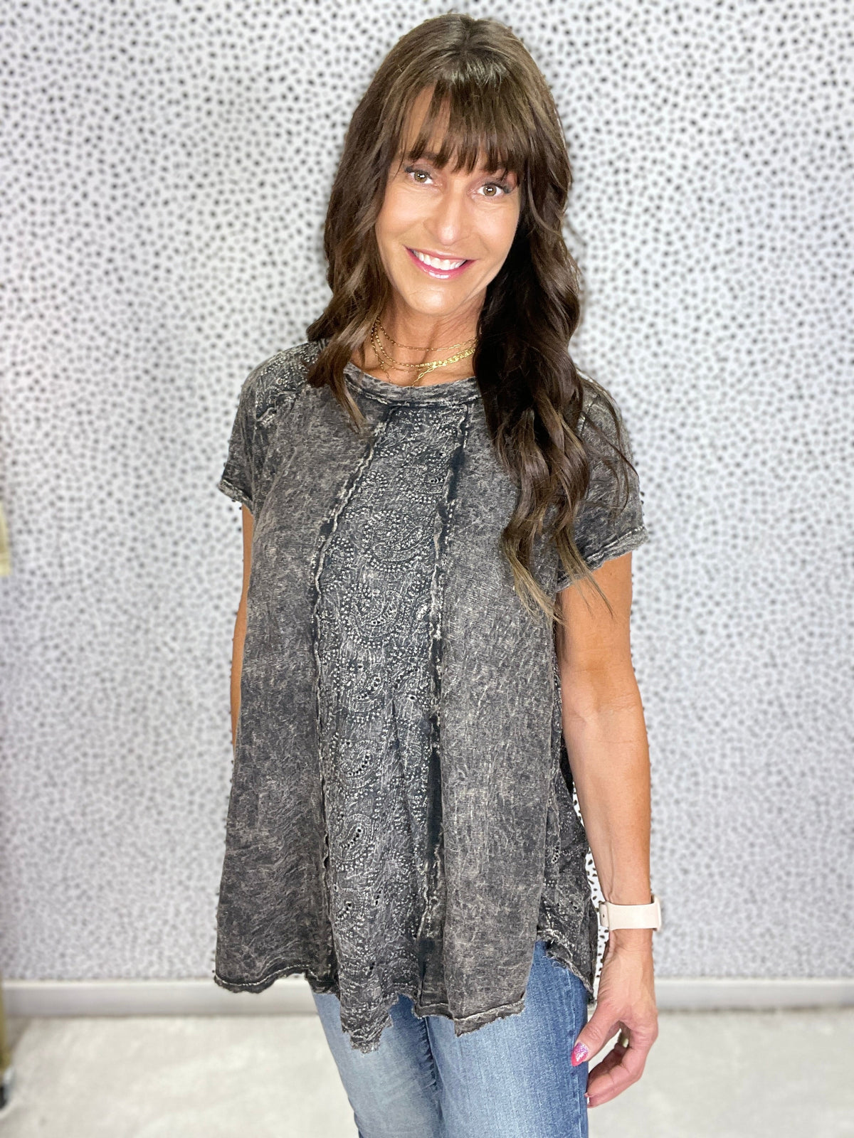 Paisley Haze Mineral Washed Tunic Top In 2 Colors *Final Sale*