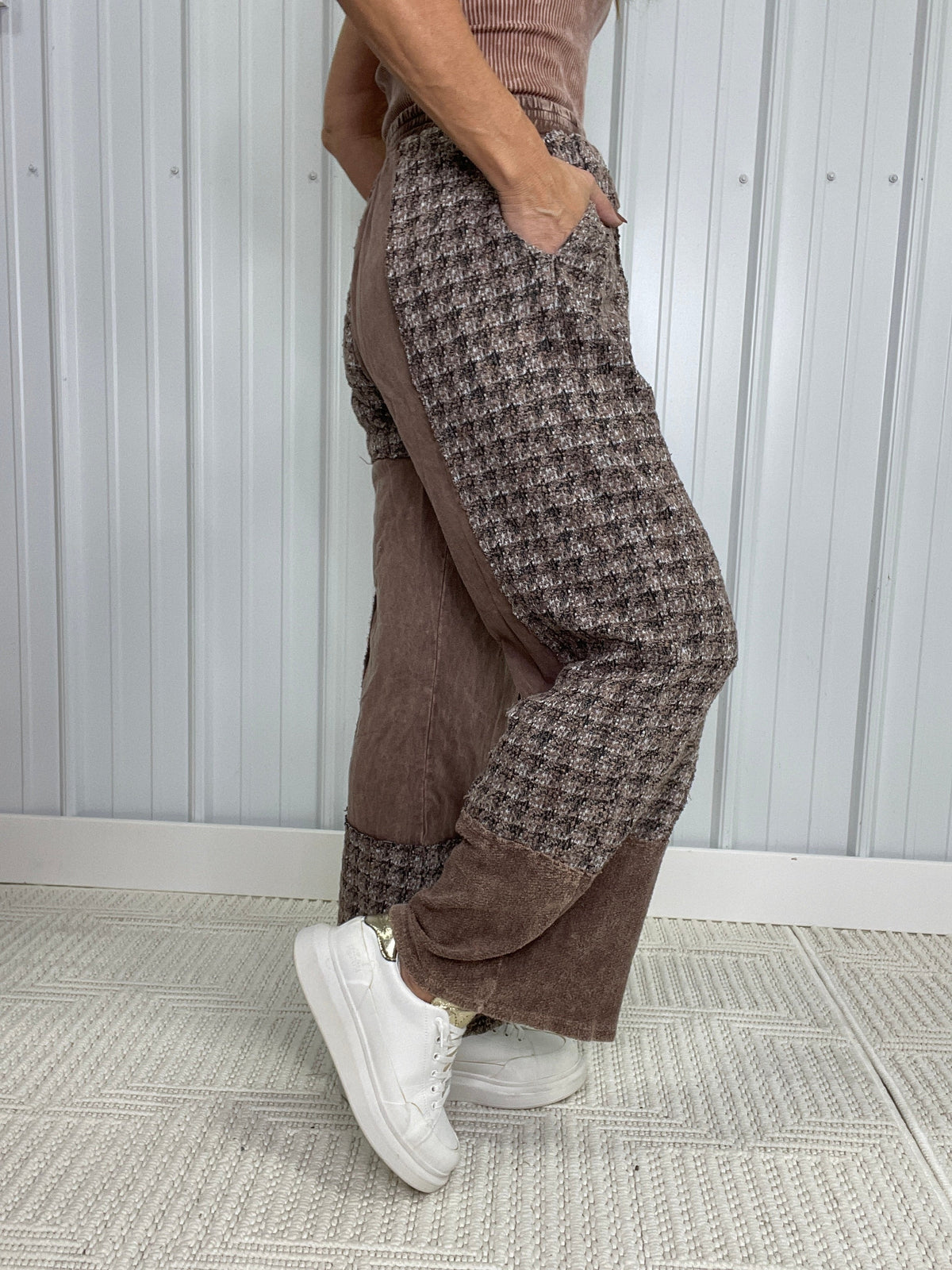 Time And Again Patch Lace Detail Pants In 2 Colors