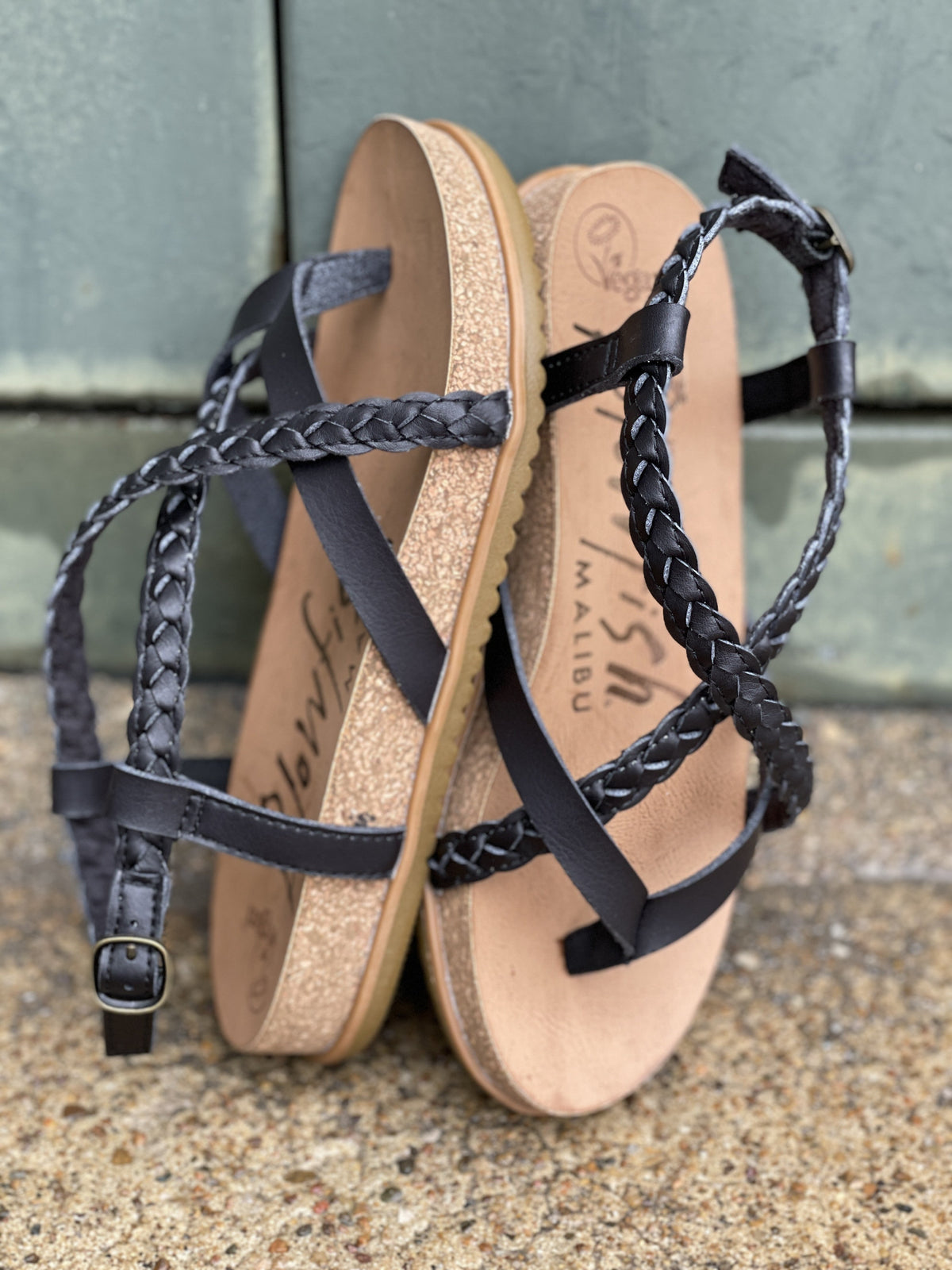 Blowfish Black Foxtail Sandals