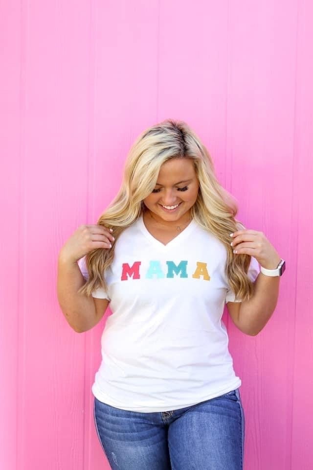 MAMA Patches V-Neck Tee *Final Sale*