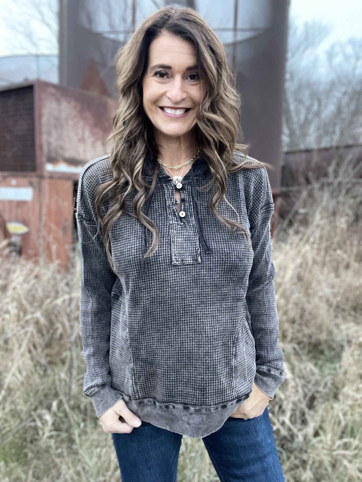 Everyday Is A Great Day Frosted Baby Waffle Knit Hoodie in 5 Colors *Final Sale*