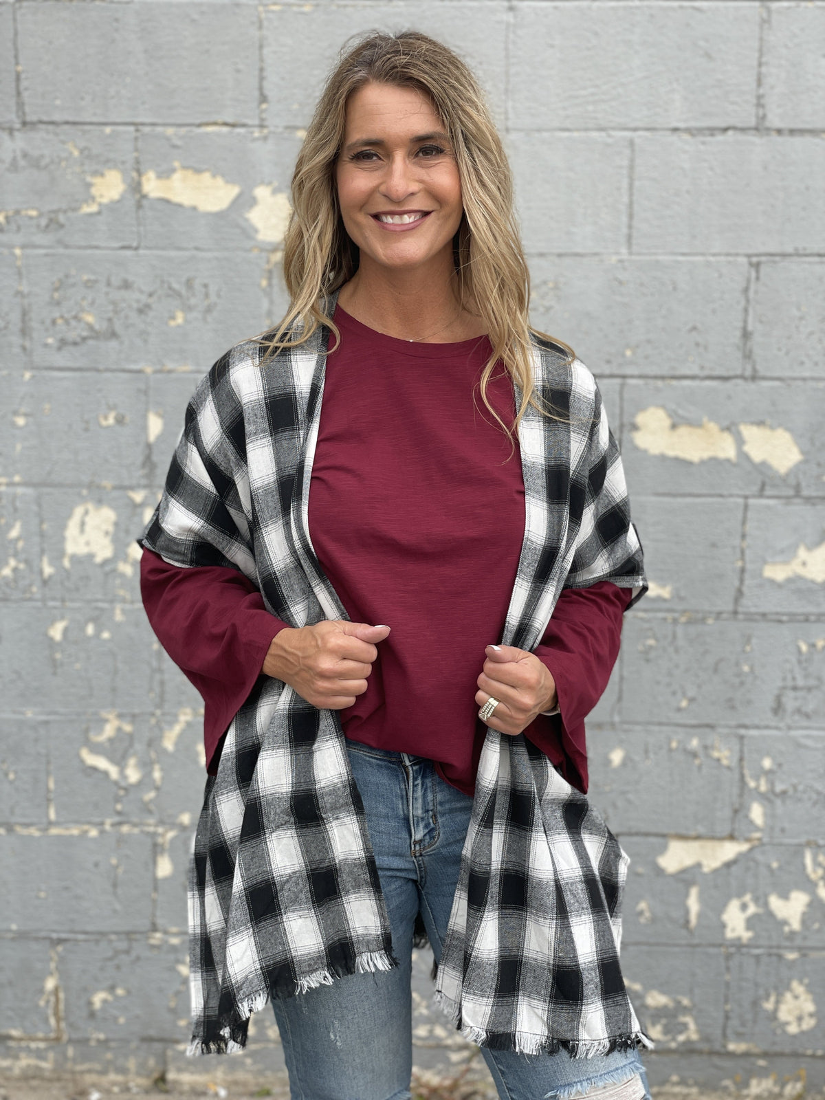 Pretty In Plaid Poncho Cardigan *Final Sale*
