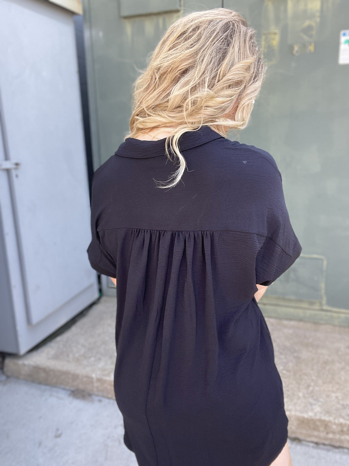 Black Oasis Shirt Dress *Final Sale*