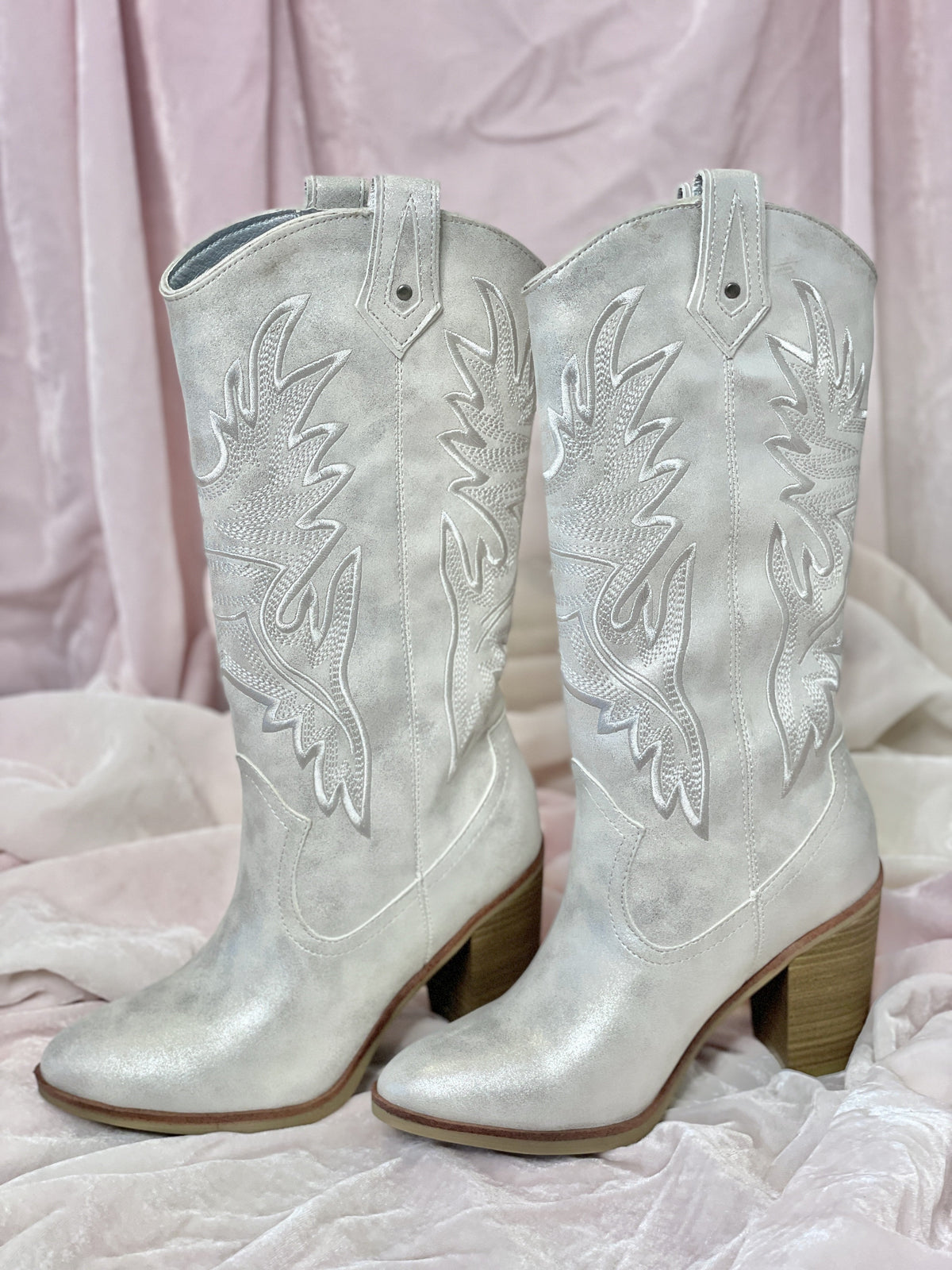 Taley Pearl White Tall Boots