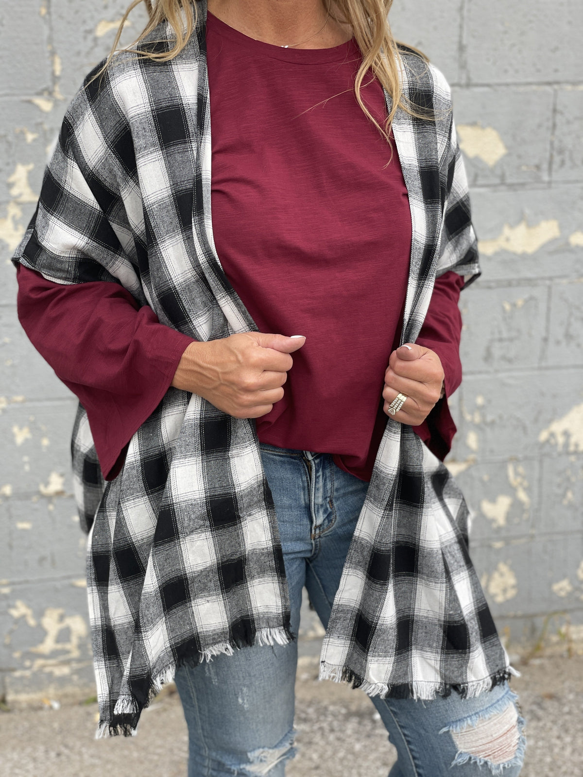 Pretty In Plaid Poncho Cardigan *Final Sale*
