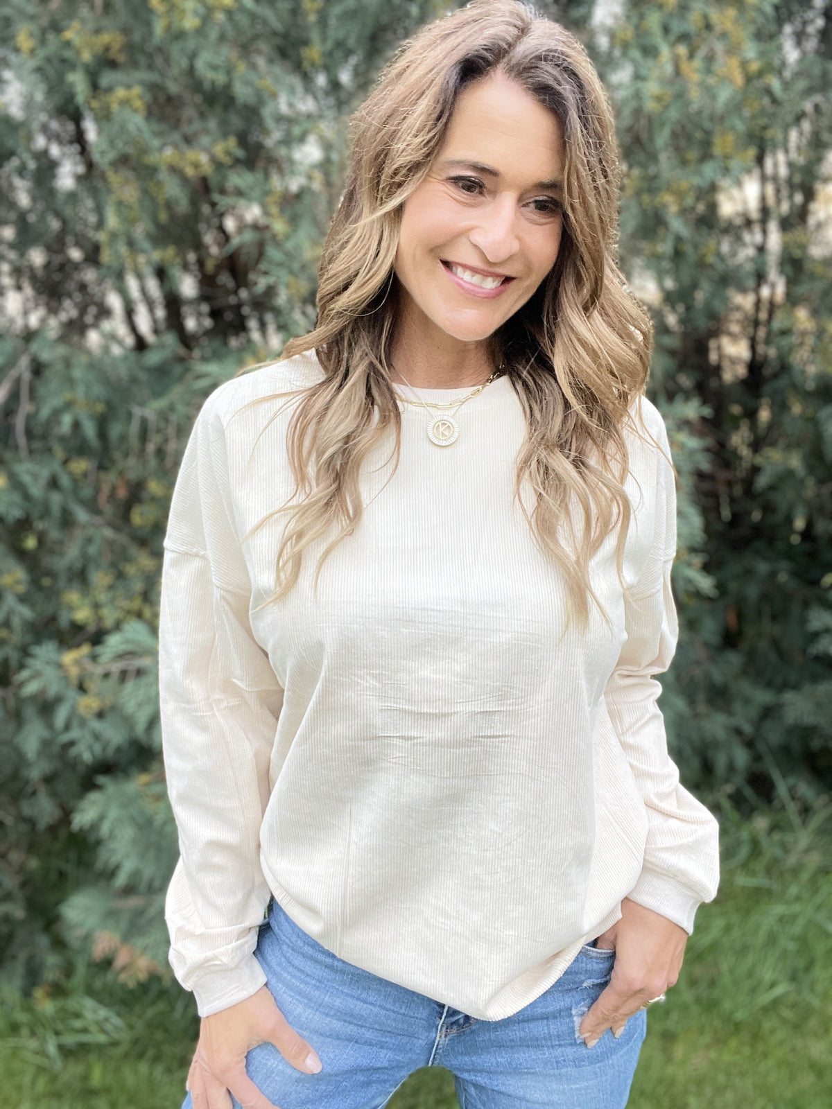 Casual Days Ribbed Crewneck Top *Final Sale*