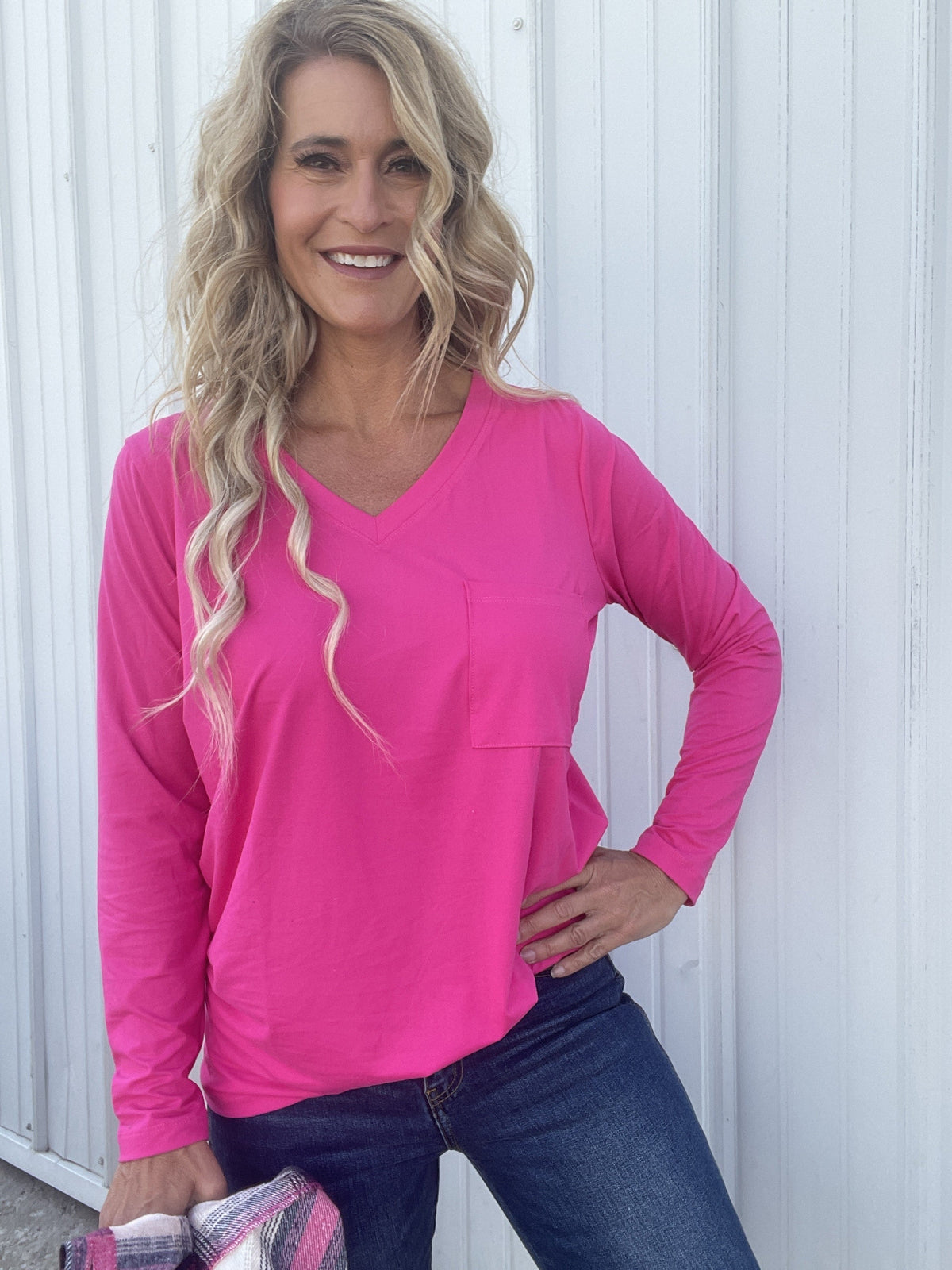 Unforgettable Love Long Sleeve in Fuchsia *Final Sale*