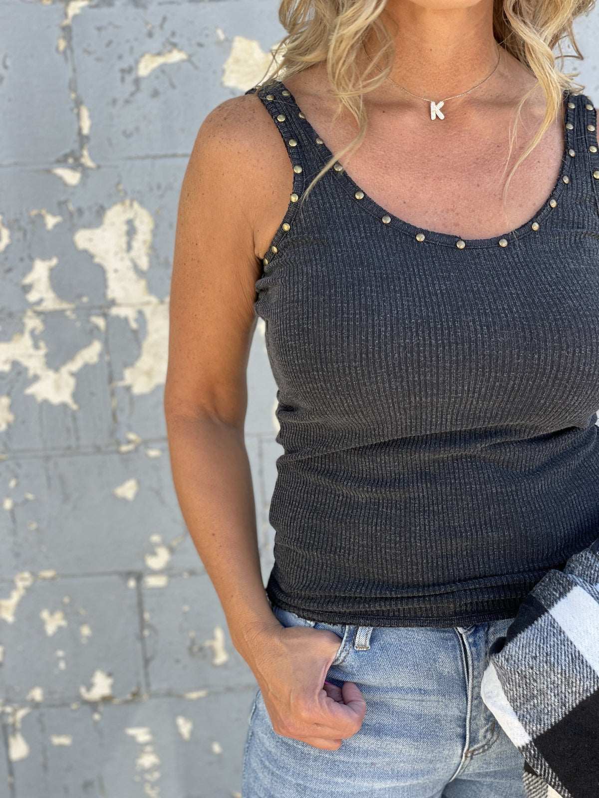 Pol Studded Glory Tank Top In 5 Colors *Final Sale*