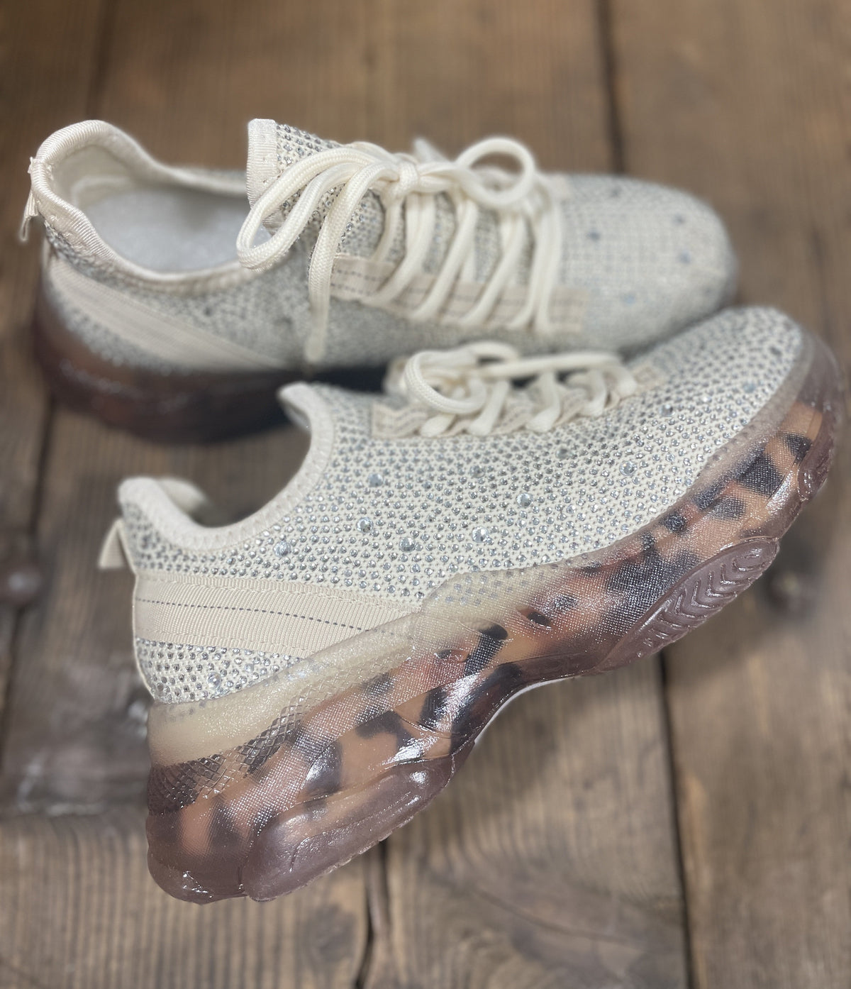 Hella Cream Bling Sneakers *Final Sale*