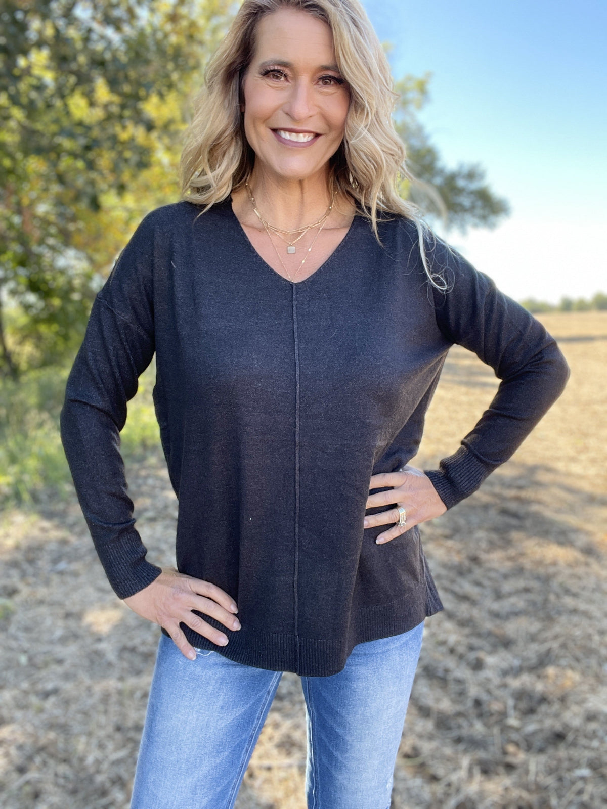 Keep On Dreaming Seamed Sweater *Final Sale*