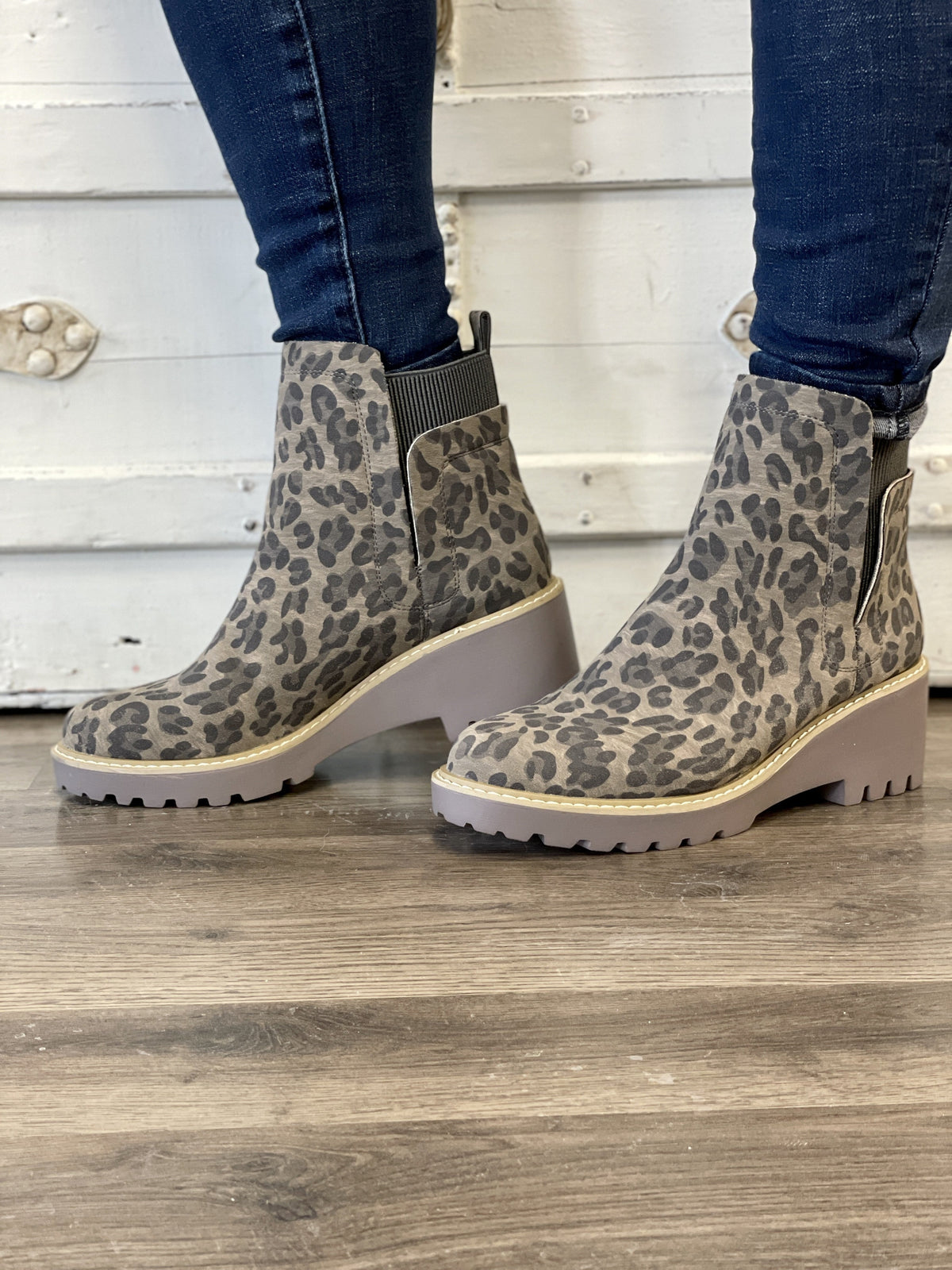 Corky's Hey Girl Basic Grey Animal Print Pull On Boot