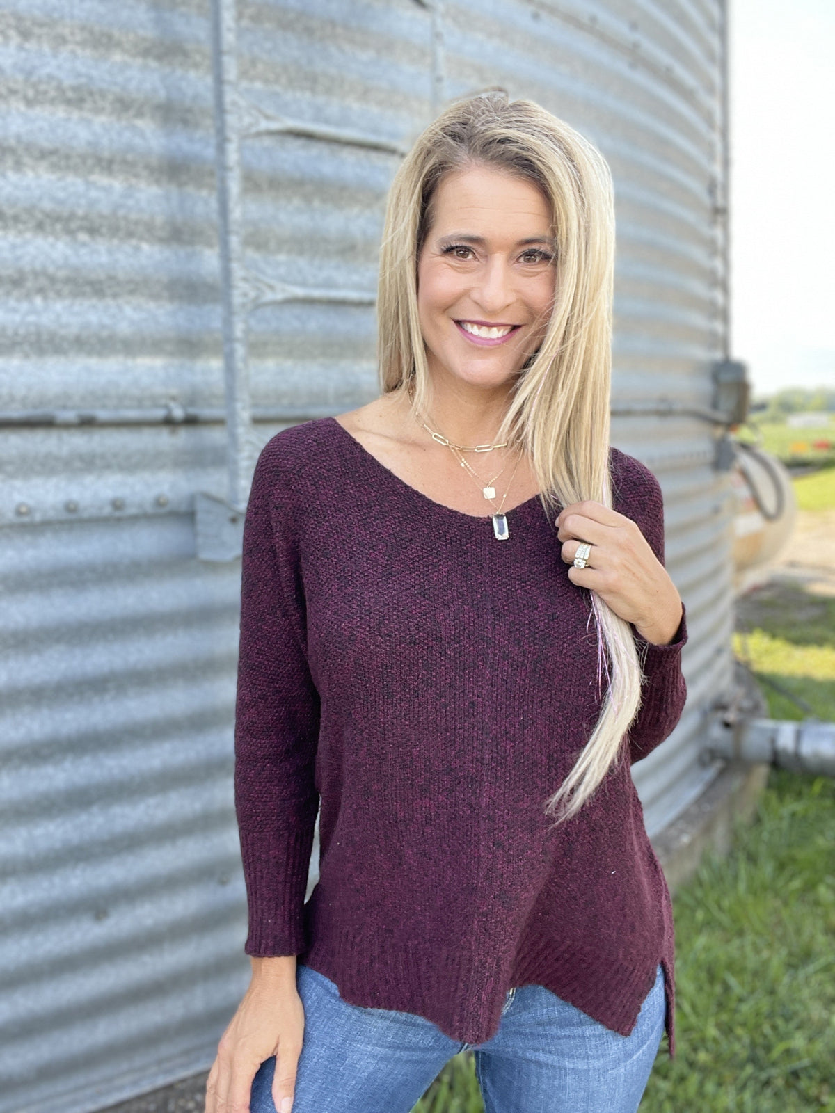 Natural Beauty In Blackberry Sweater *Final Sale*