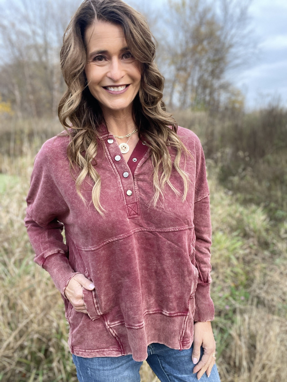 Casual Occasions Acid Wash Kangaroo Pocket Hoodie In 3 Colors *Final Sale*