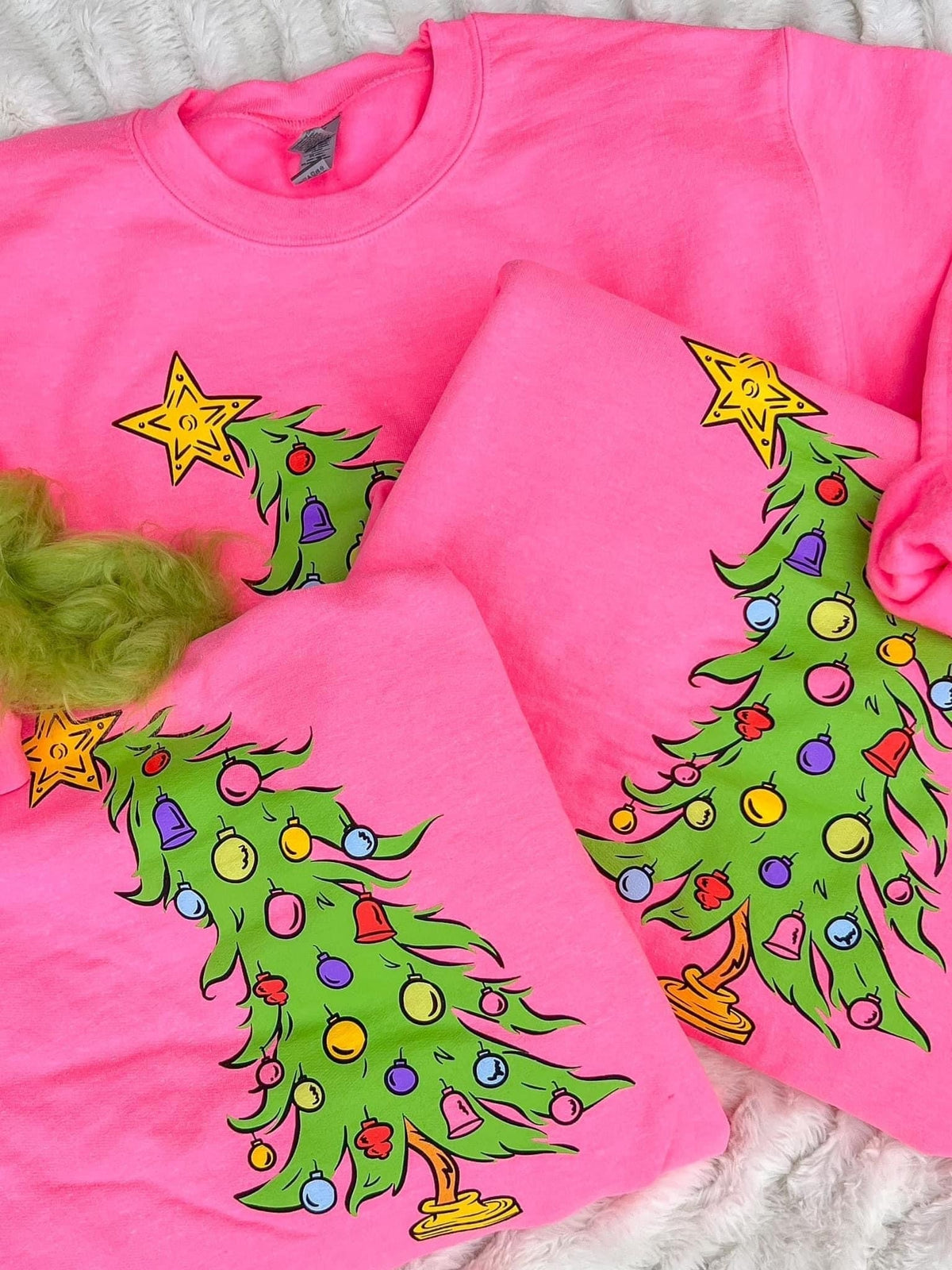 Hot Pink Christmas Tree Sweatshirt *Final Sale*