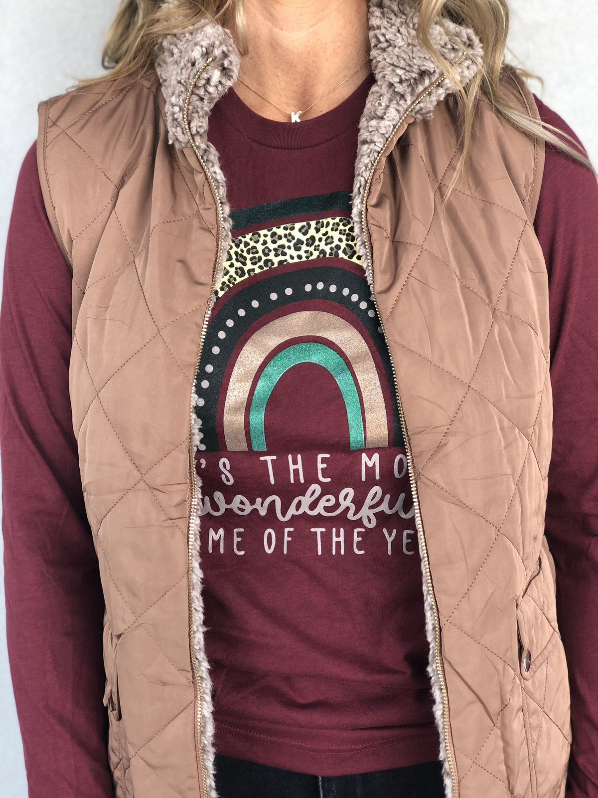 Darcy Reversible Quilted Mocha Vest *Final Sale*