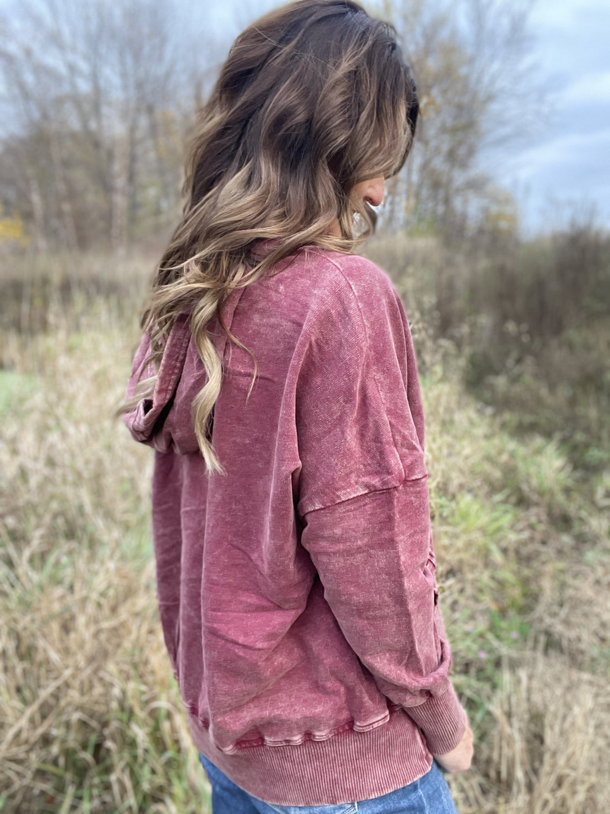 Casual Occasions Acid Wash Kangaroo Pocket Hoodie In 3 Colors *Final Sale*