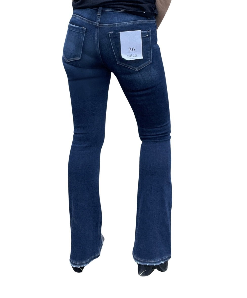 Mica Jessie Mid Rise Dark Rinse Flare Jean 120