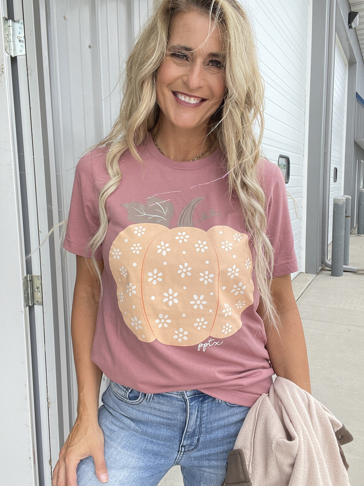 Mauve Pumpkin Fall Feels Tee *Final Sale*