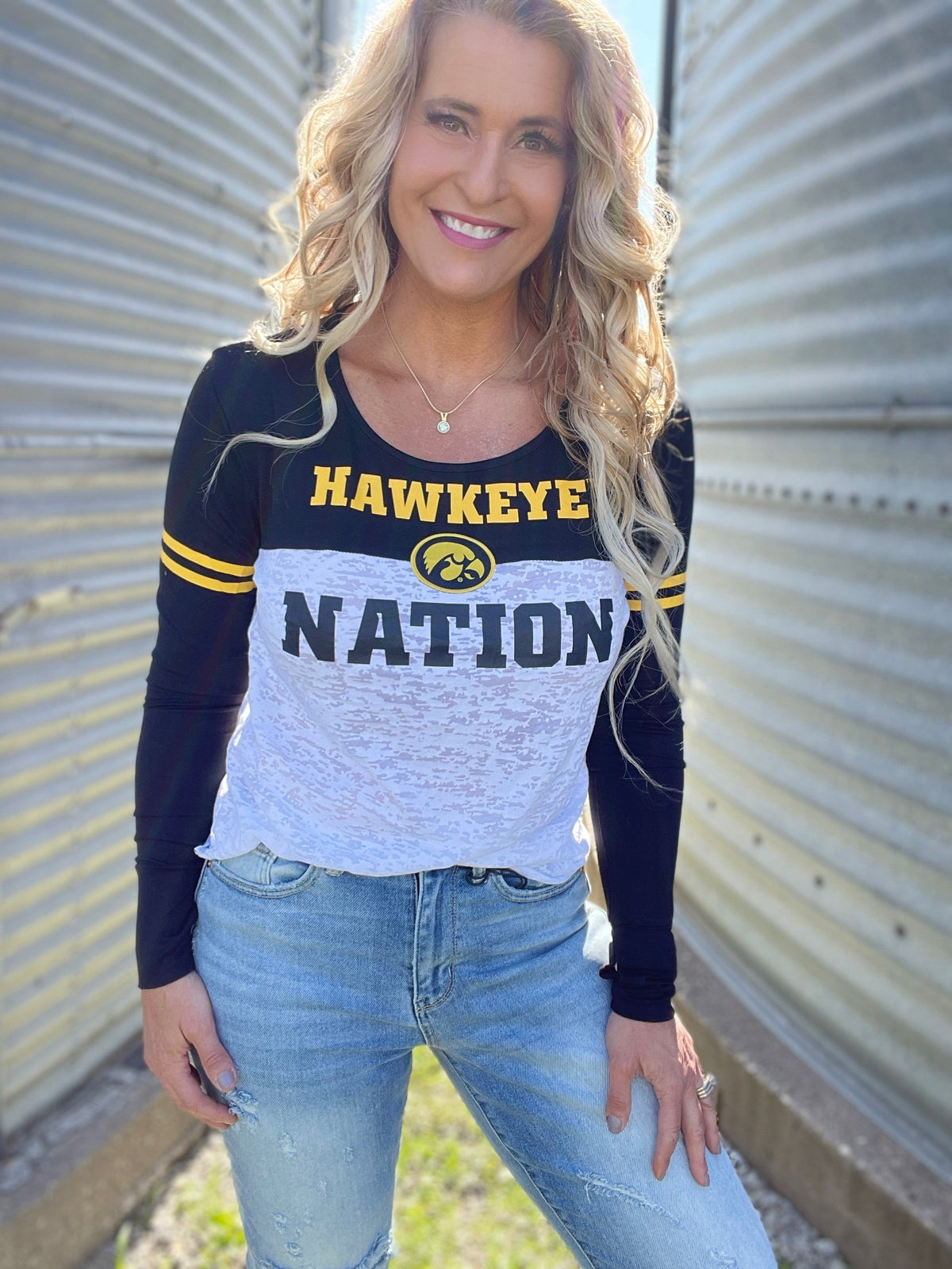 IOWA Hawkeye Nation Ringer LS Tee