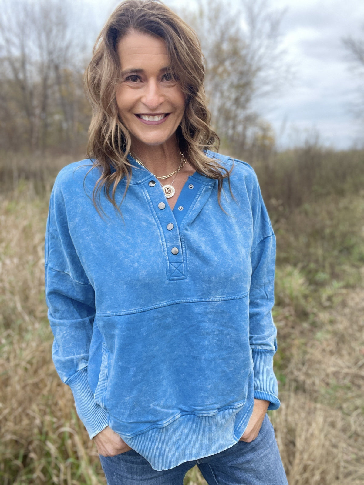 Casual Occasions Acid Wash Kangaroo Pocket Hoodie In 3 Colors *Final Sale*