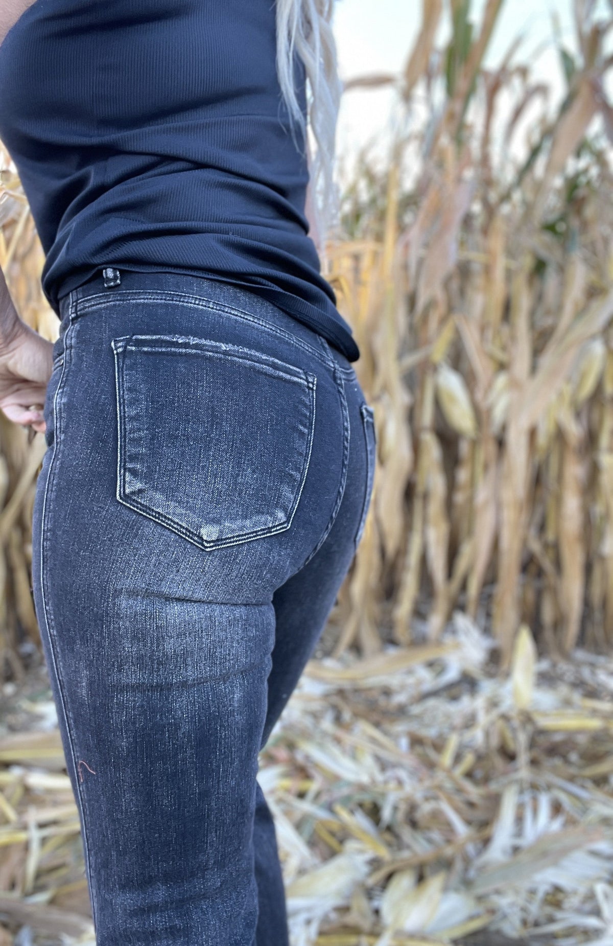 Risen Dixon Straight Leg Slit Hem Jeans 183 *Final Sale*